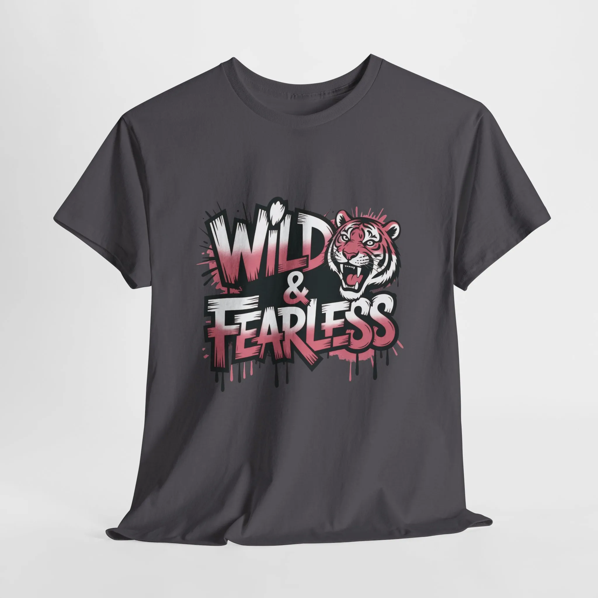 Women's Wild & Fearless T-Shirt, Tiger Graphic Graffiti Tee, Bold Urban Streetwear Top - Image 13