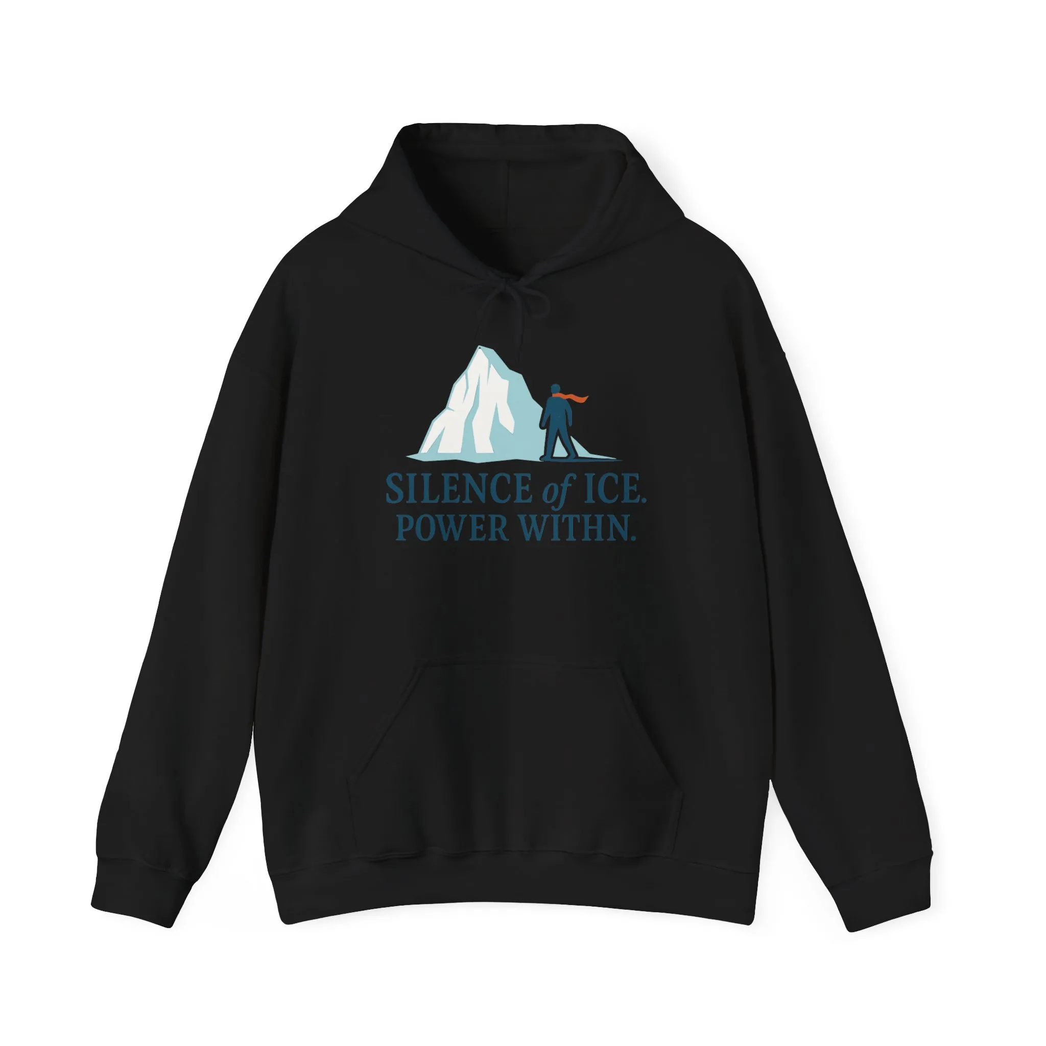 Mens Heavy Blend™ Hooded Sweatshirt, Silence of Ice Power Within Hoodie, Nordic Minimal Iceberg Graphic Streetwear - Image 9