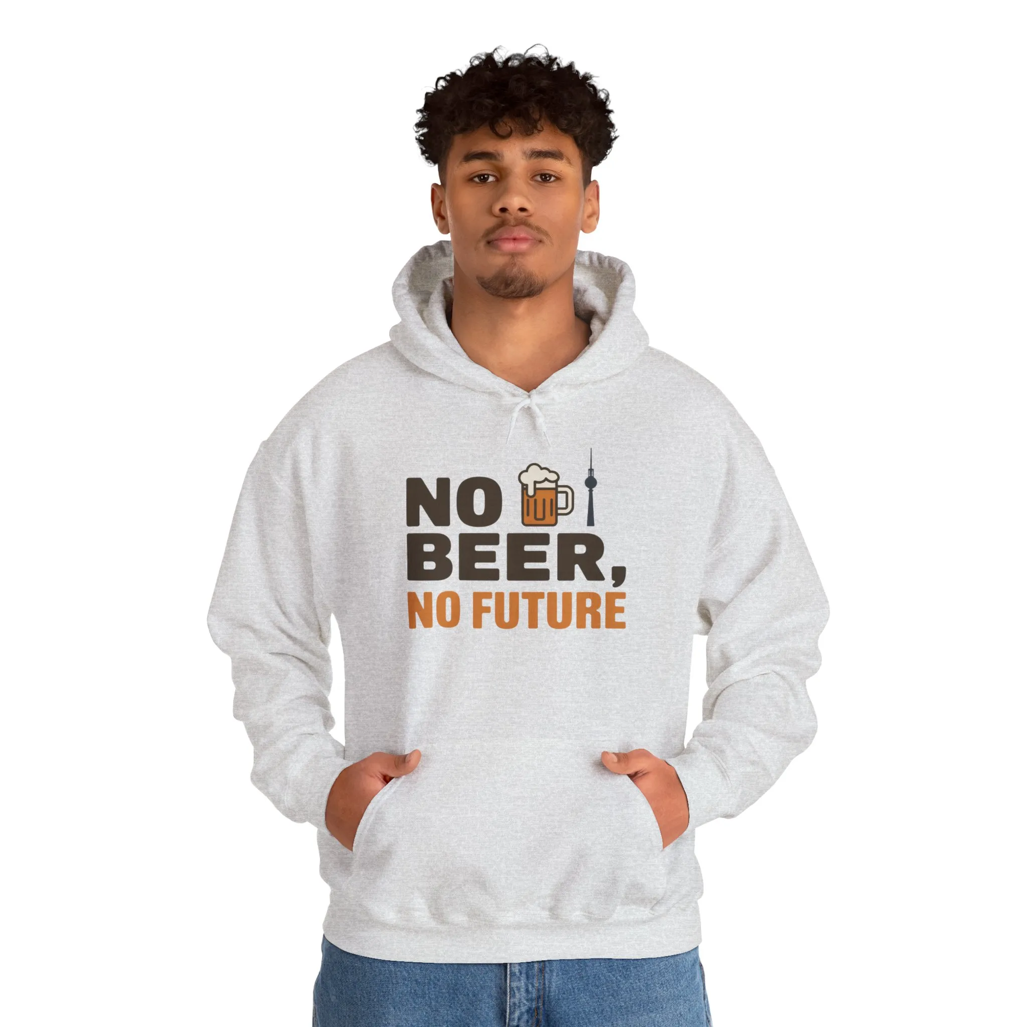 Mens Heavy Blend™ Hooded Sweatshirt, No Beer No Future Funny Beer Hoodie for Men - Image 7