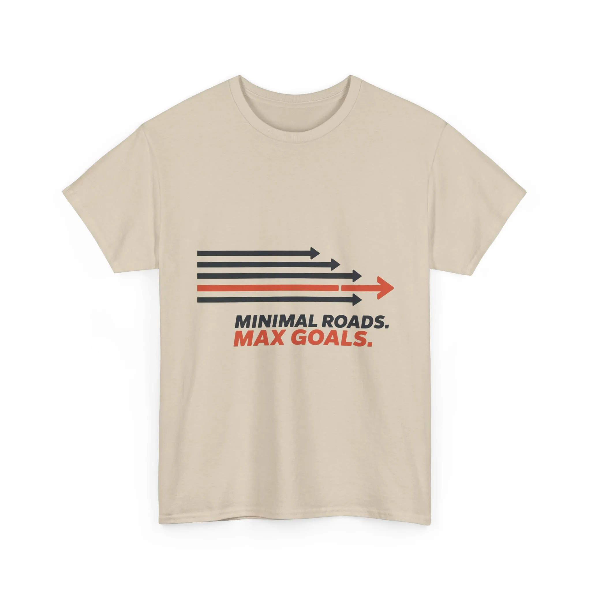 Minimal Roads Max Goals Motivational Mens T-Shirt, Urban Style Graphic Tee - Image 2