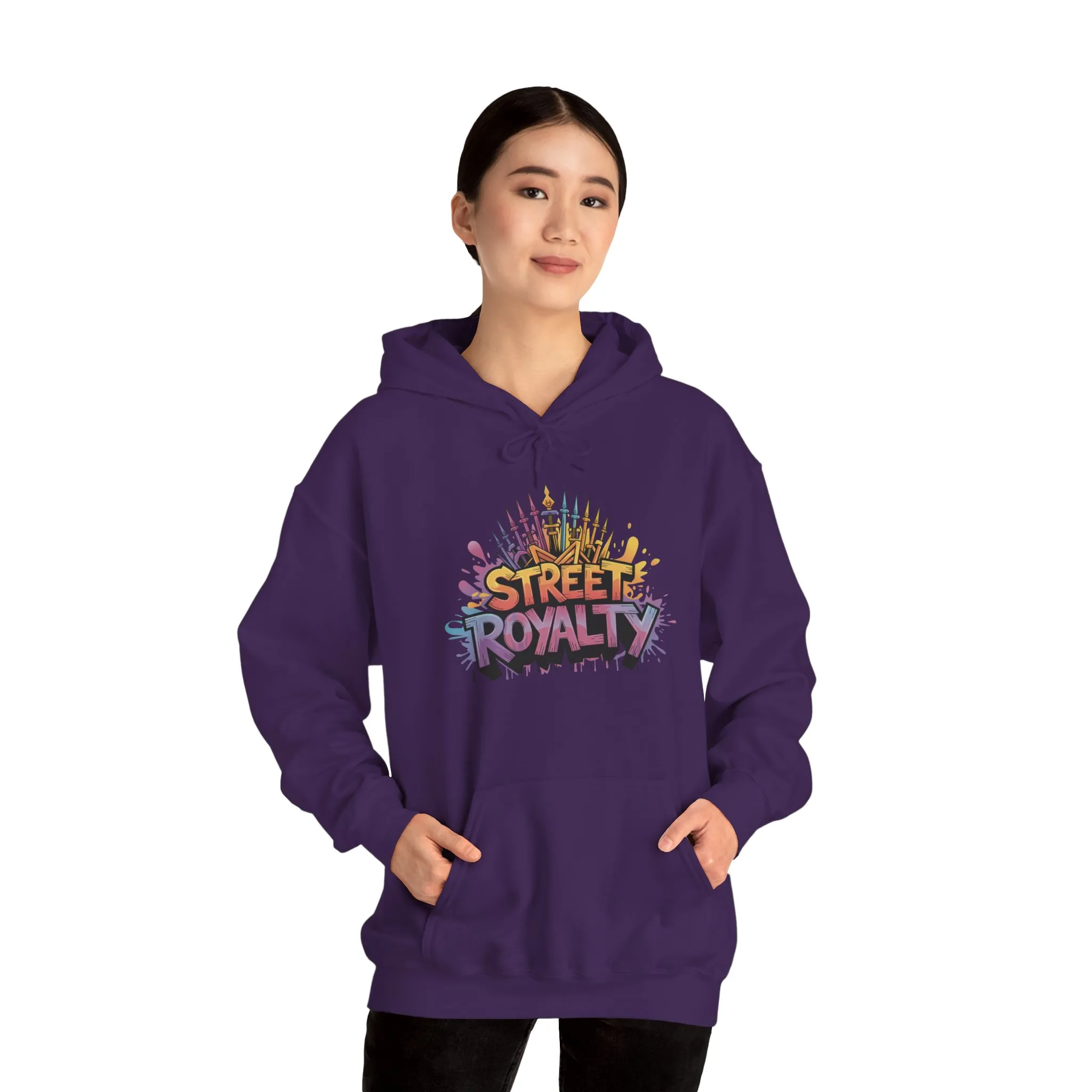 Street Royalty Women's Hoodie, Graffiti Crown Graphic Pullover, Urban Streetwear Sweatshirt for Girls - Image 29