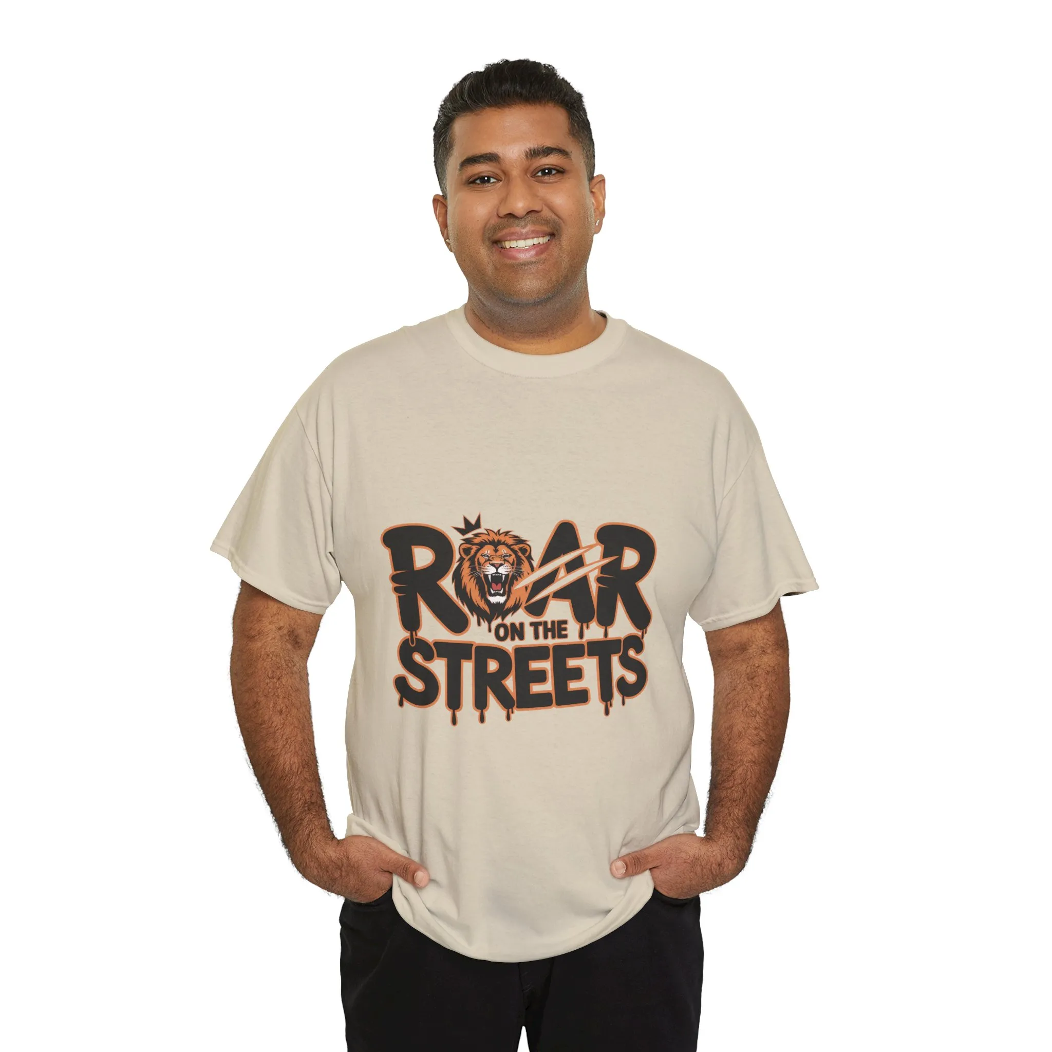 Roar on the Streets Lion Graphic Mens Urban T-Shirt, Lion Shirt, Street Vibe - Image 9
