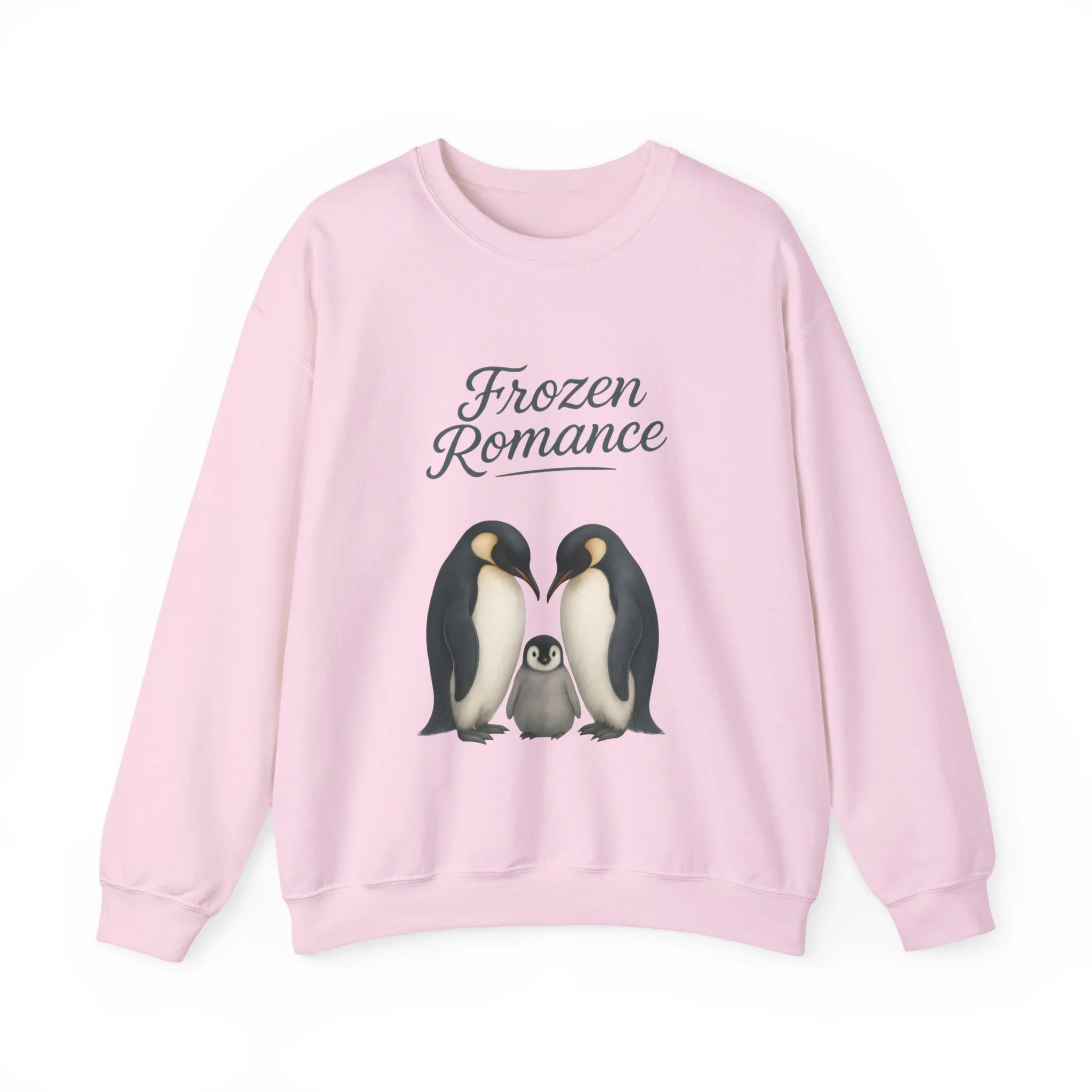 Womens Heavy Blend™ Crewneck Sweatshirt, Womens Frozen Romance Penguin Sweatshirt, Cute Animal Pullover, Romantic Graphic Top - Image 16