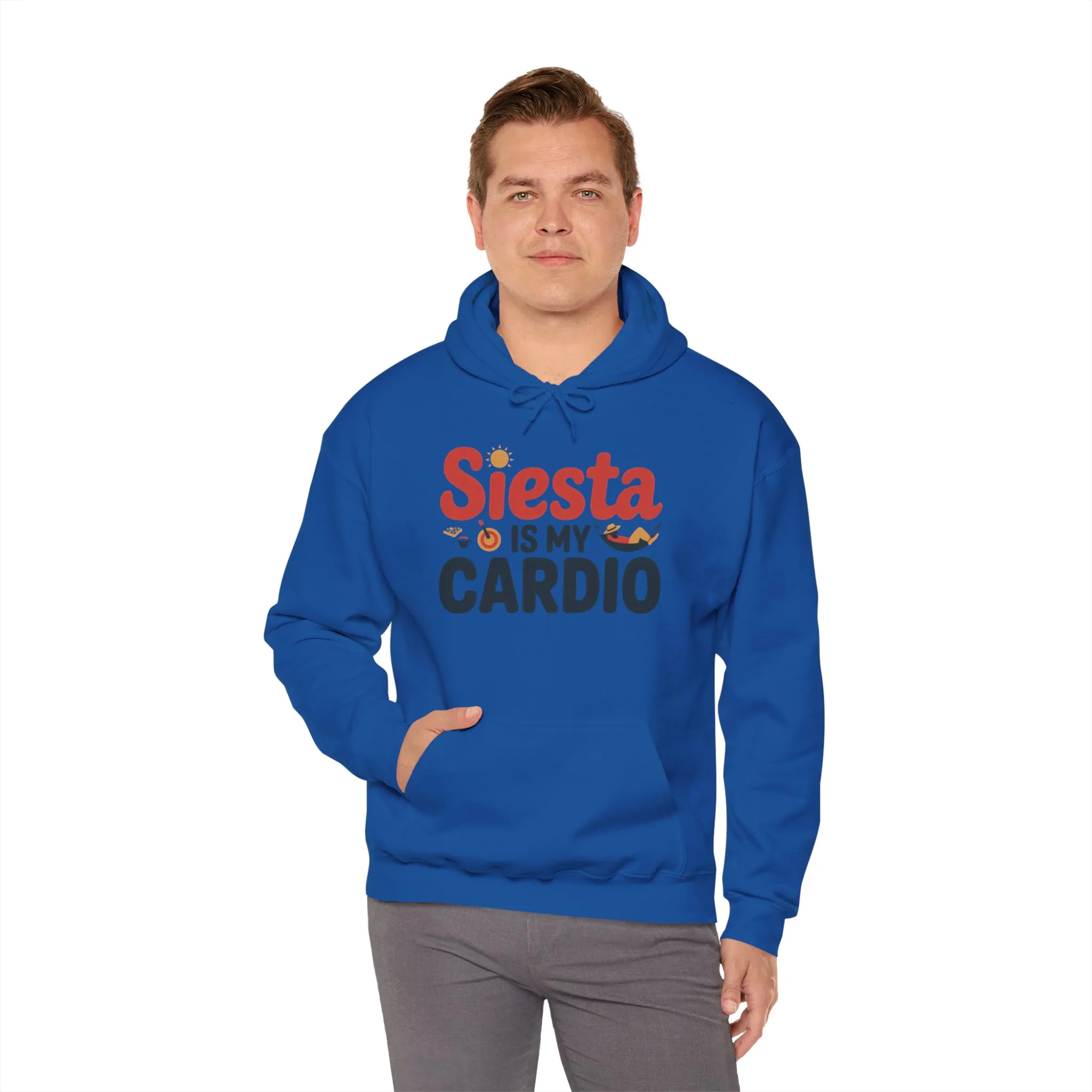 Mens Heavy Blend™ Hooded Sweatshirt, Siesta Is My Cardio Funny Mens Hoodie Spain Humor Gift - Image 36