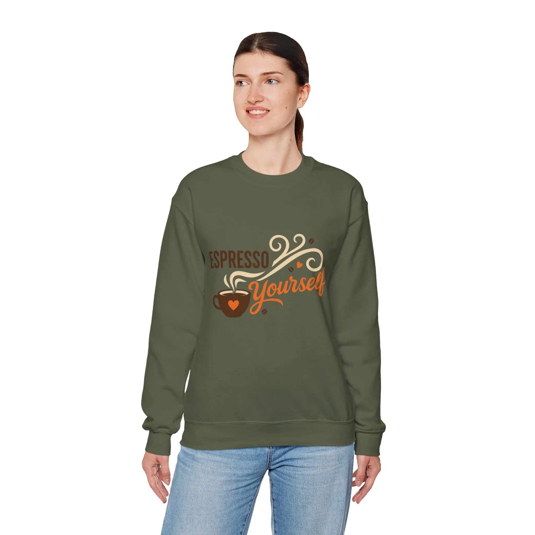 Espresso Yourself Womens Sweatshirt, Coffee Lover Pullover, Funny Barista Gift - Image 3