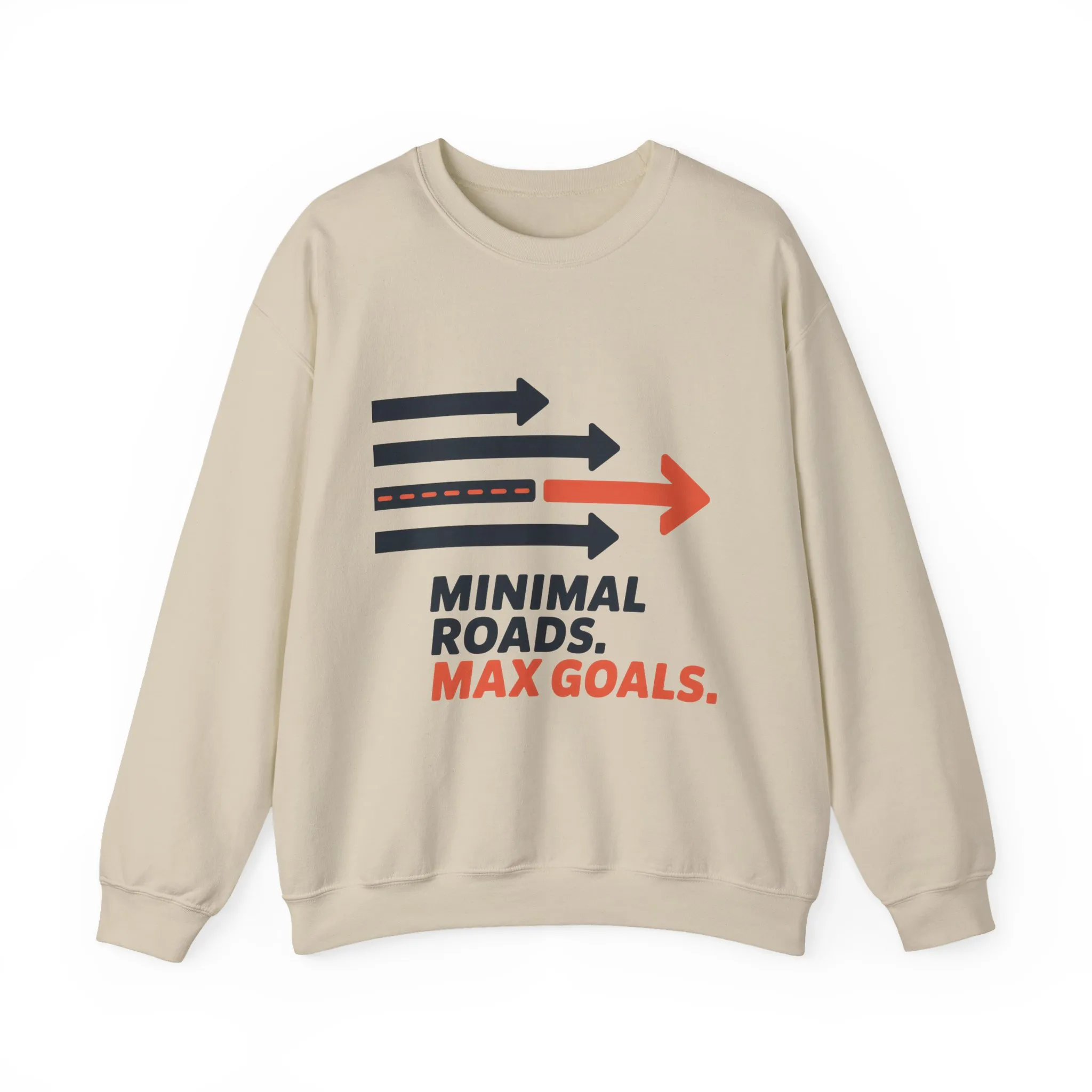 Mens Heavy Blend™ Crewneck Sweatshirt, Minimal Roads Max Goals Motivational Mens Sweatshirt - Image 7