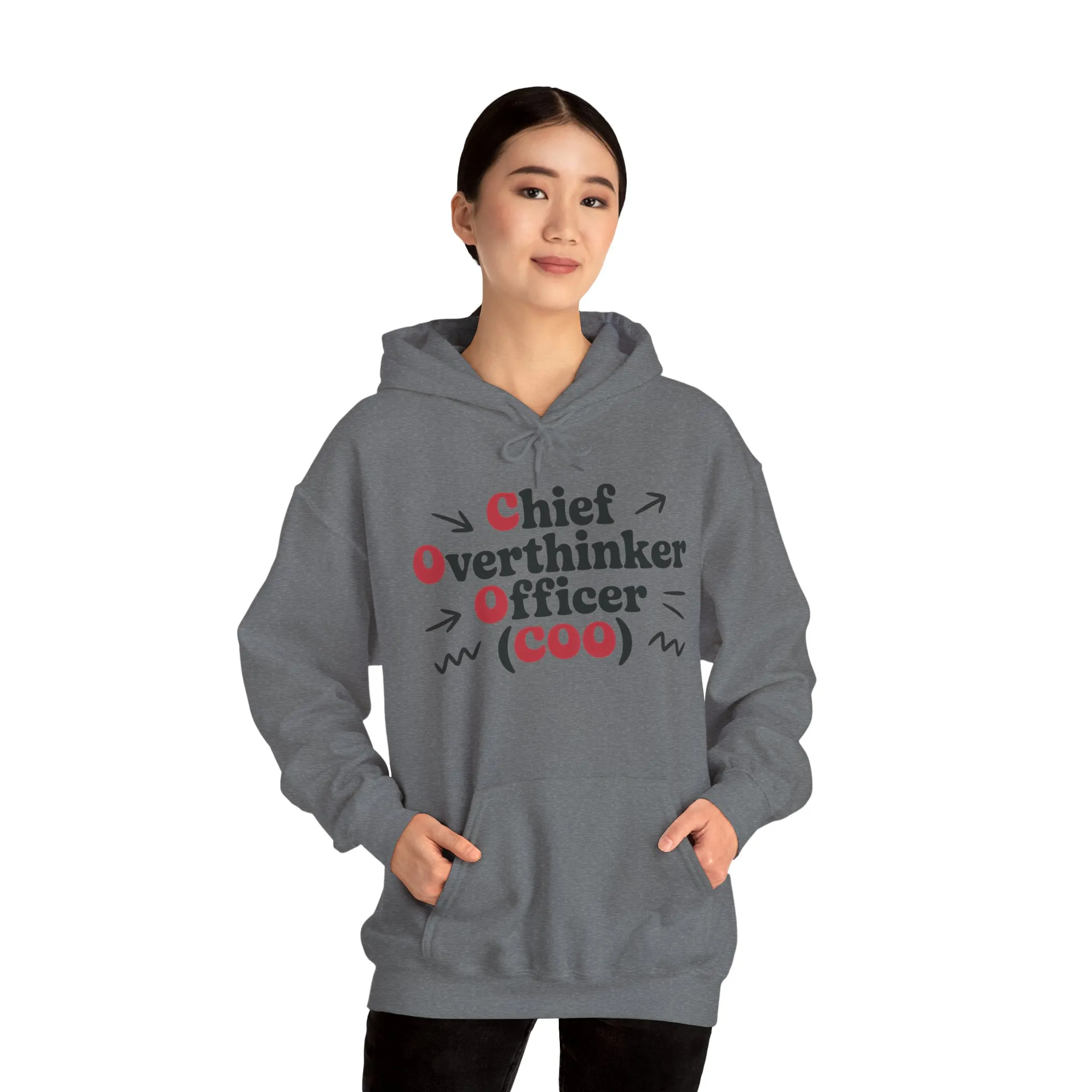 Chief Overthinker Officer Women's Hoodie, Funny COO Graphic Pullover, Sarcastic Office Humor Gift, Women's Heavy Blend™ Hooded Sweatshirt - Image 11