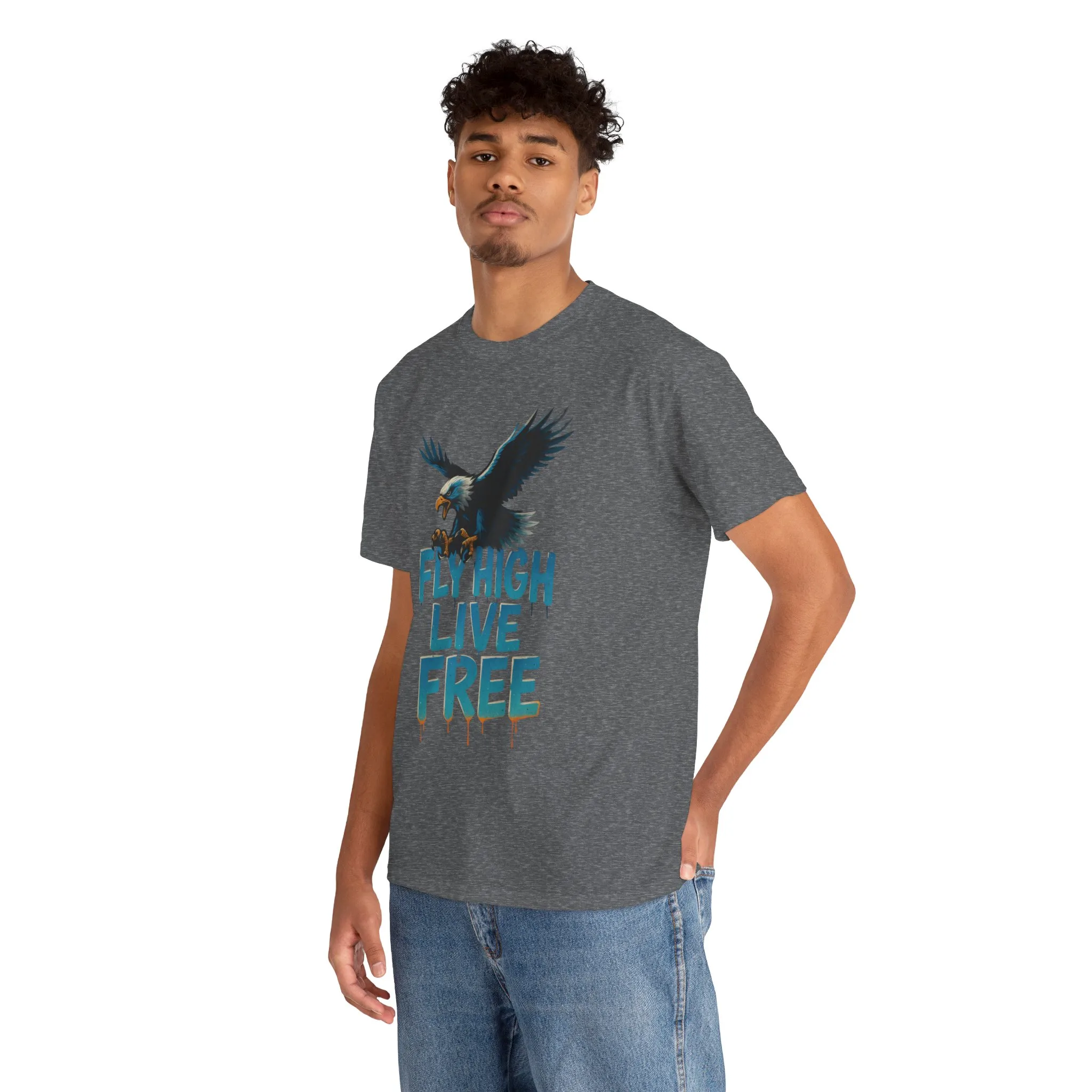 Fly High Live Free Eagle Graphic Mens T-Shirt, Eagle Tee, Fly Free Tee, Wild Flight - Image 15