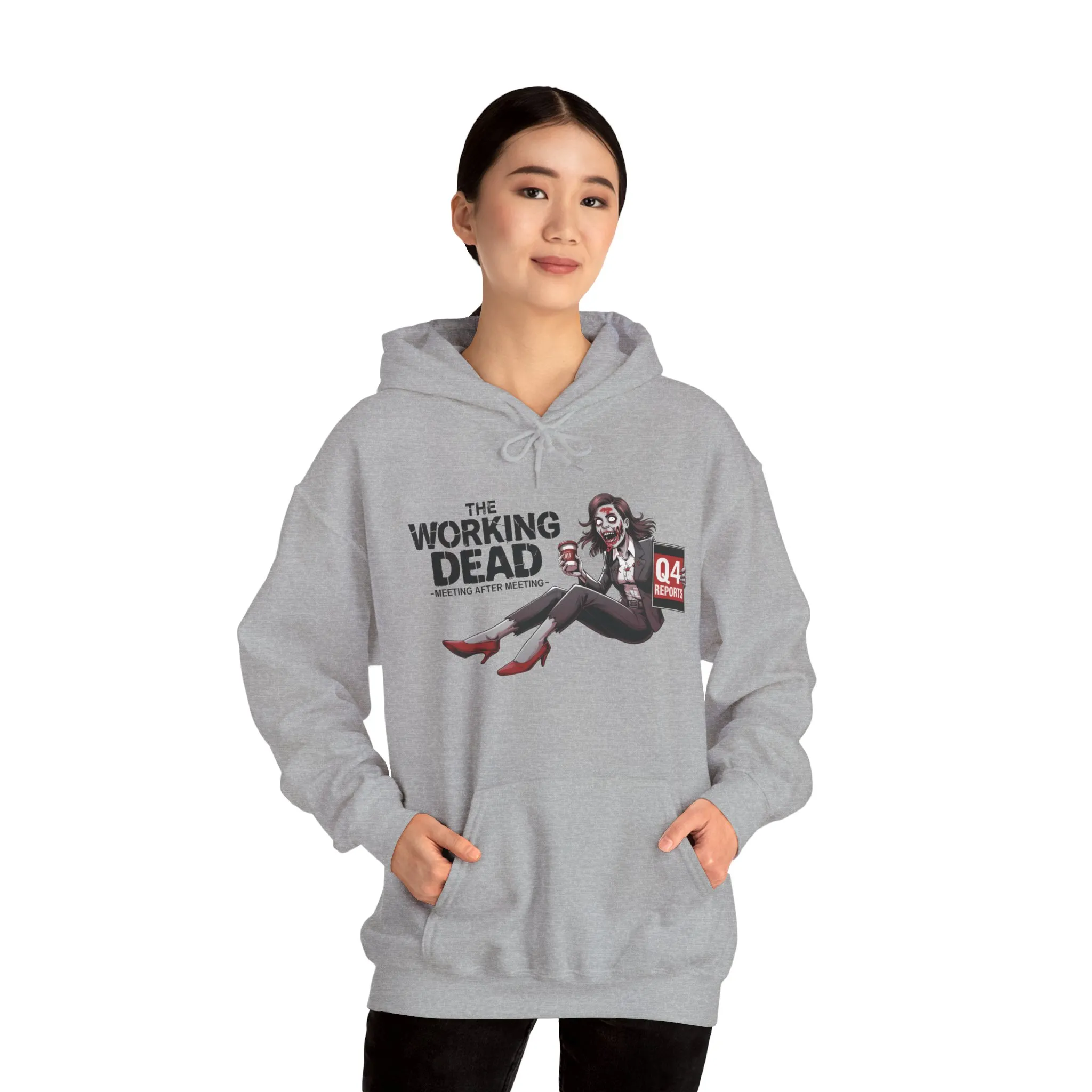 The Working Dead Women's Zombie Hoodie, Funny Office Meeting Sweatshirt, Halloween Zombie Top, Halloween Work Top - Image 11
