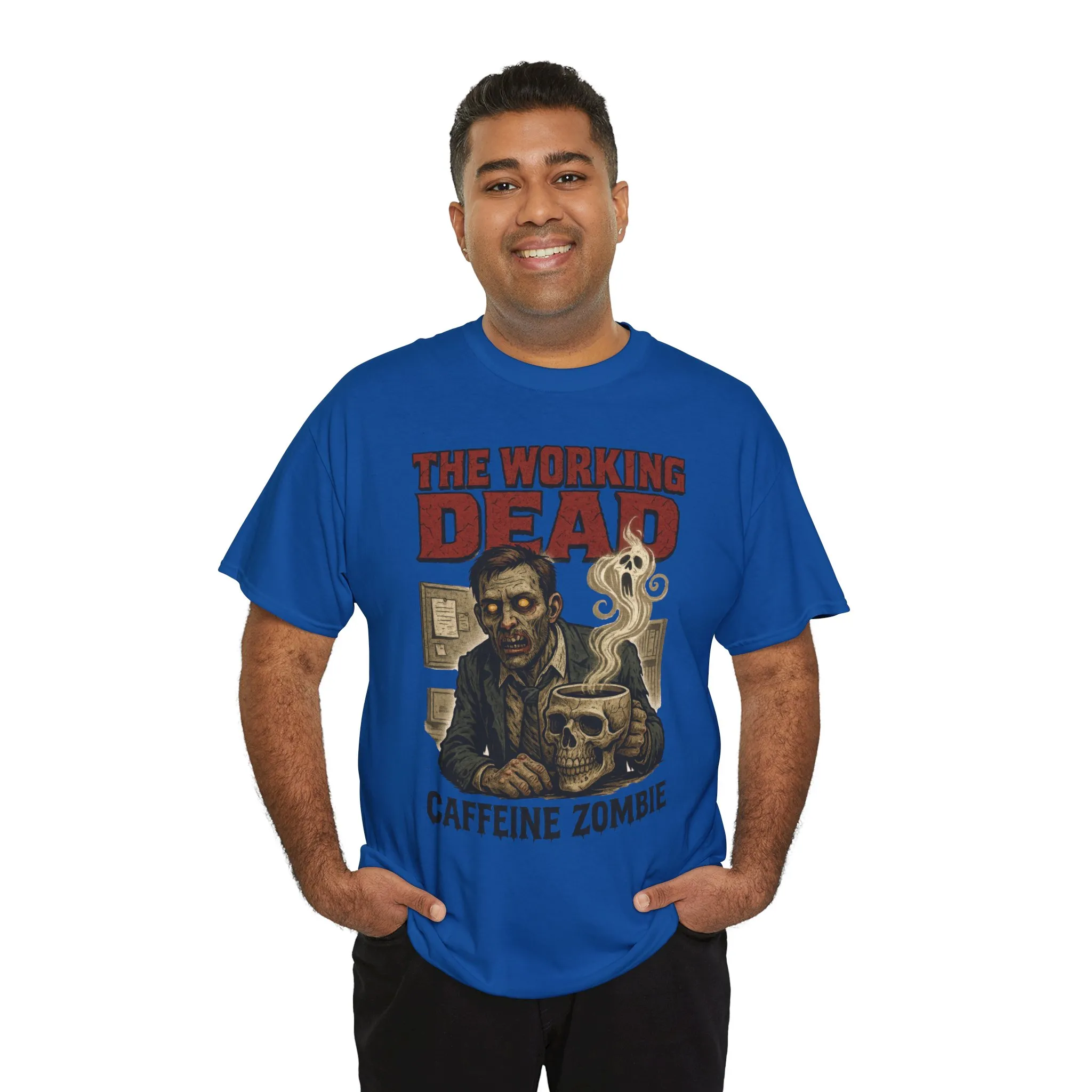 The Working Dead Men's Funny Zombie Work T-Shirt, Office Humor Tee, Halloween Office Tee, Coffee Zombie Shirt - Image 28