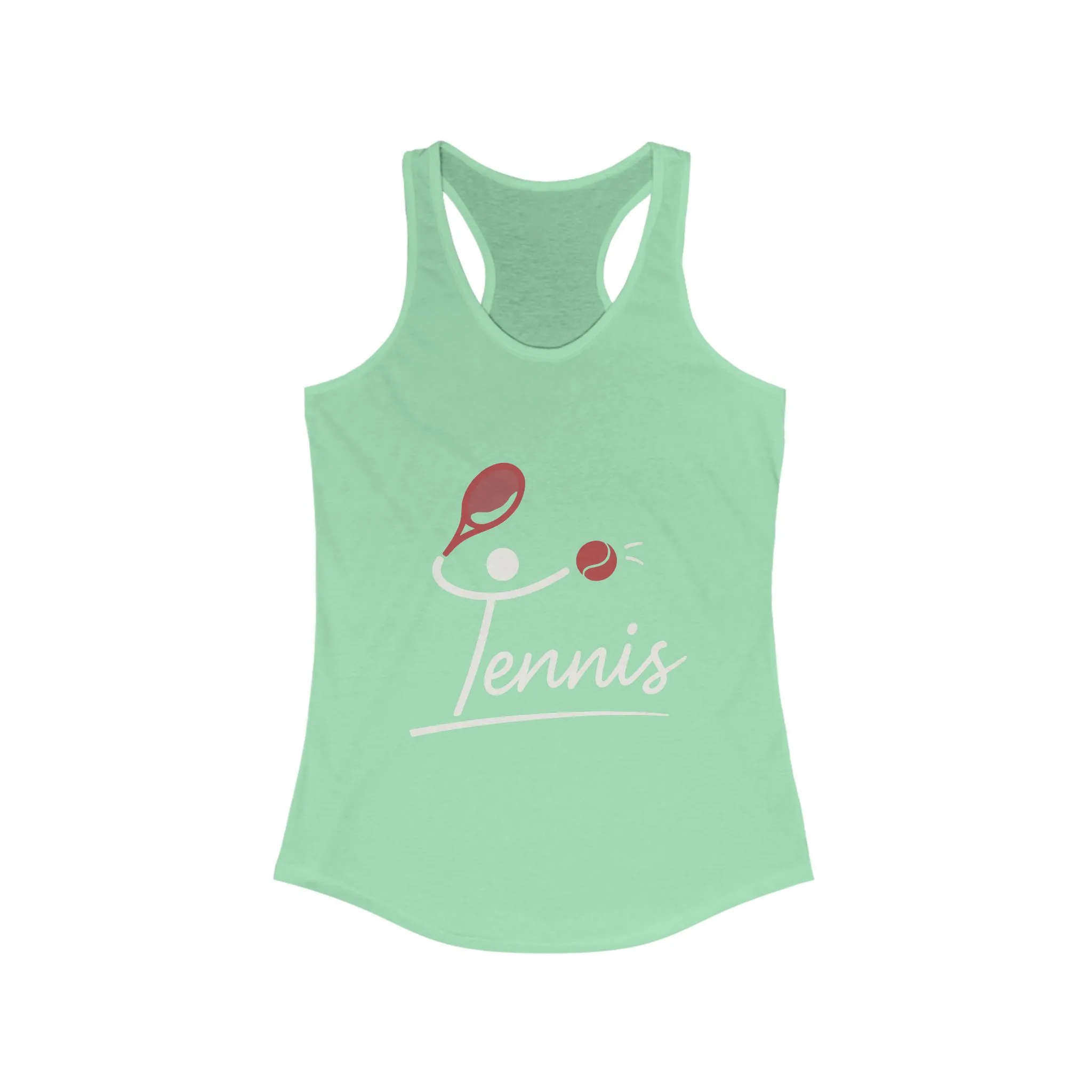 Women's Ideal Racerback Tank, Womens Tennis Tank Top, Cute Sports Graphic Top, Workout Gym Activewear Shirt - Image 5
