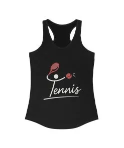 Women's Ideal Racerback Tank, Womens Tennis Tank Top, Cute Sports Graphic Top, Workout Gym Activewear Shirt