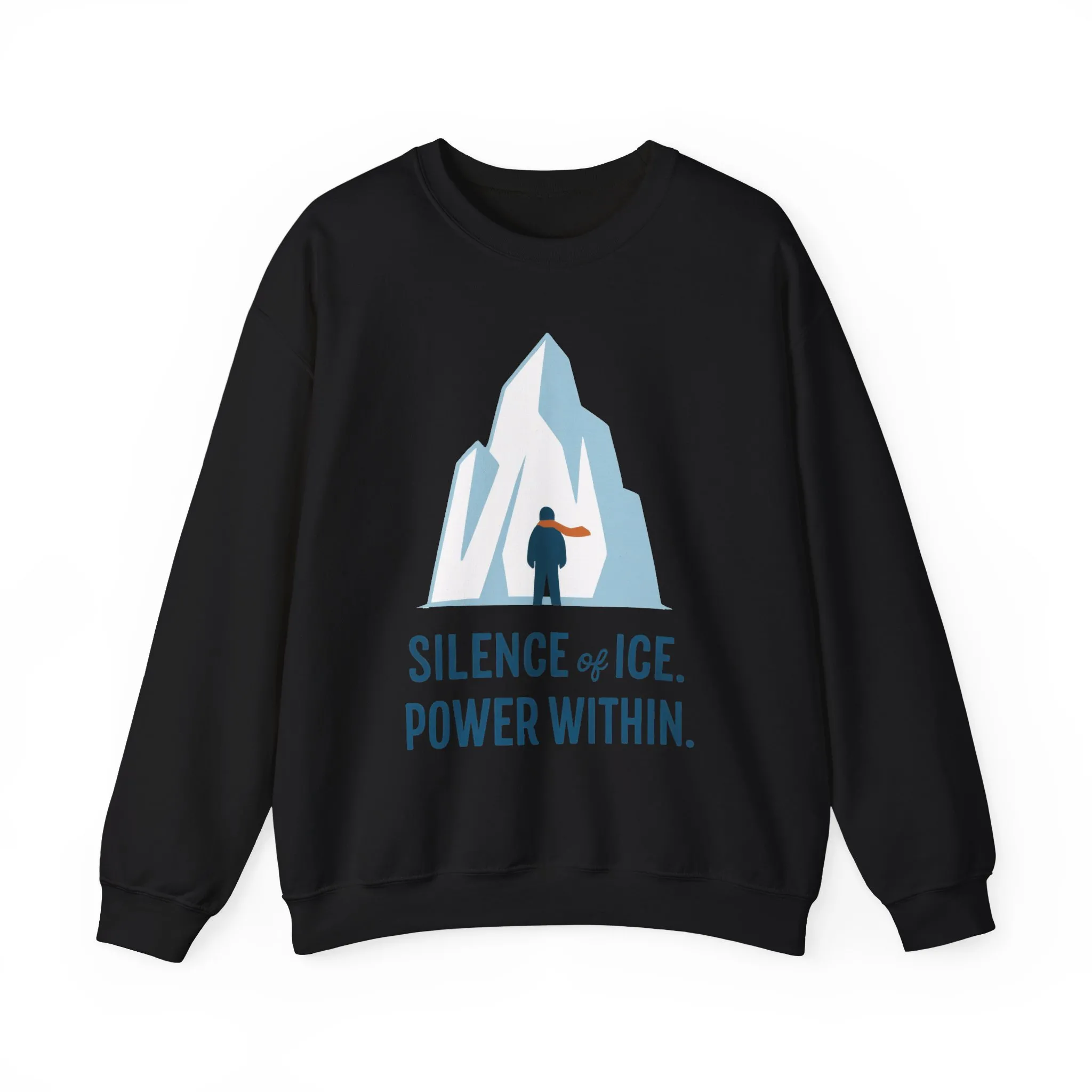 Mens Heavy Blend™ Crewneck Sweatshirt, Silence of Ice Power Within Sweatshirt, Nordic Iceberg Minimalist Pullover - Image 7