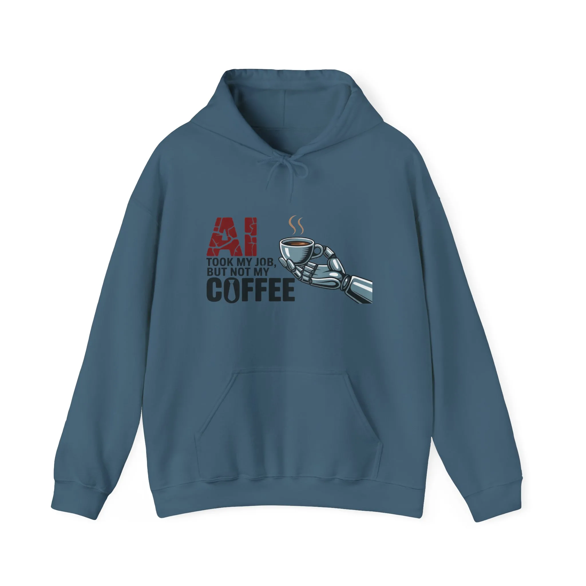 AI Coffee Hoodie, Funny Robot Humor Pullover, Geek Job Joke Sweatshirt Gift, Men's Heavy Blend™ Hooded Sweatshirt, Sarcastic Work Shirt - Image 17