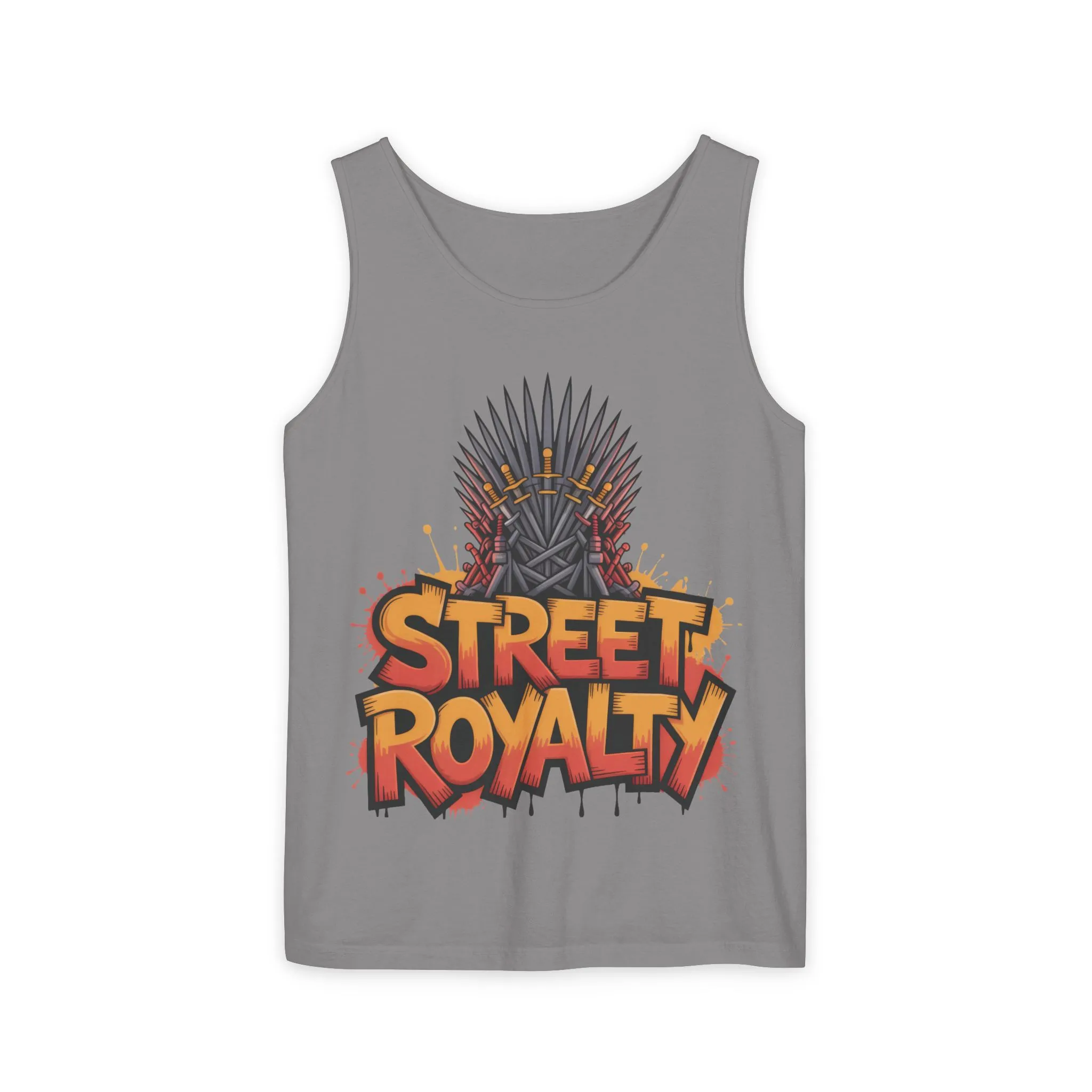 Street Royalty Men's Tank Top, Graffiti Crown Graphic Muscle Shirt, Urban Streetwear Sleeveless Skate Style - Image 8