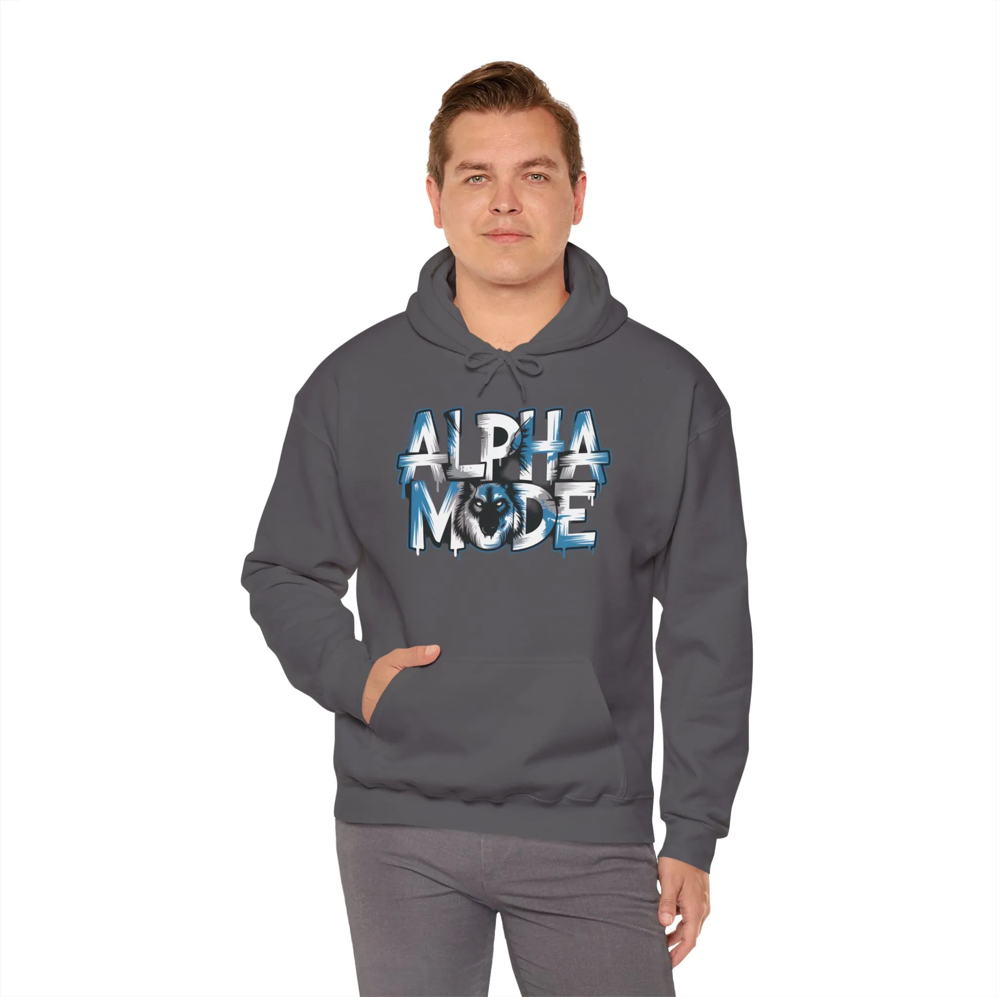 Mens Heavy Blend™ Hooded Sweatshirt, Alpha Mode Wolf Hoodie Mens Bold Streetwear - Image 44