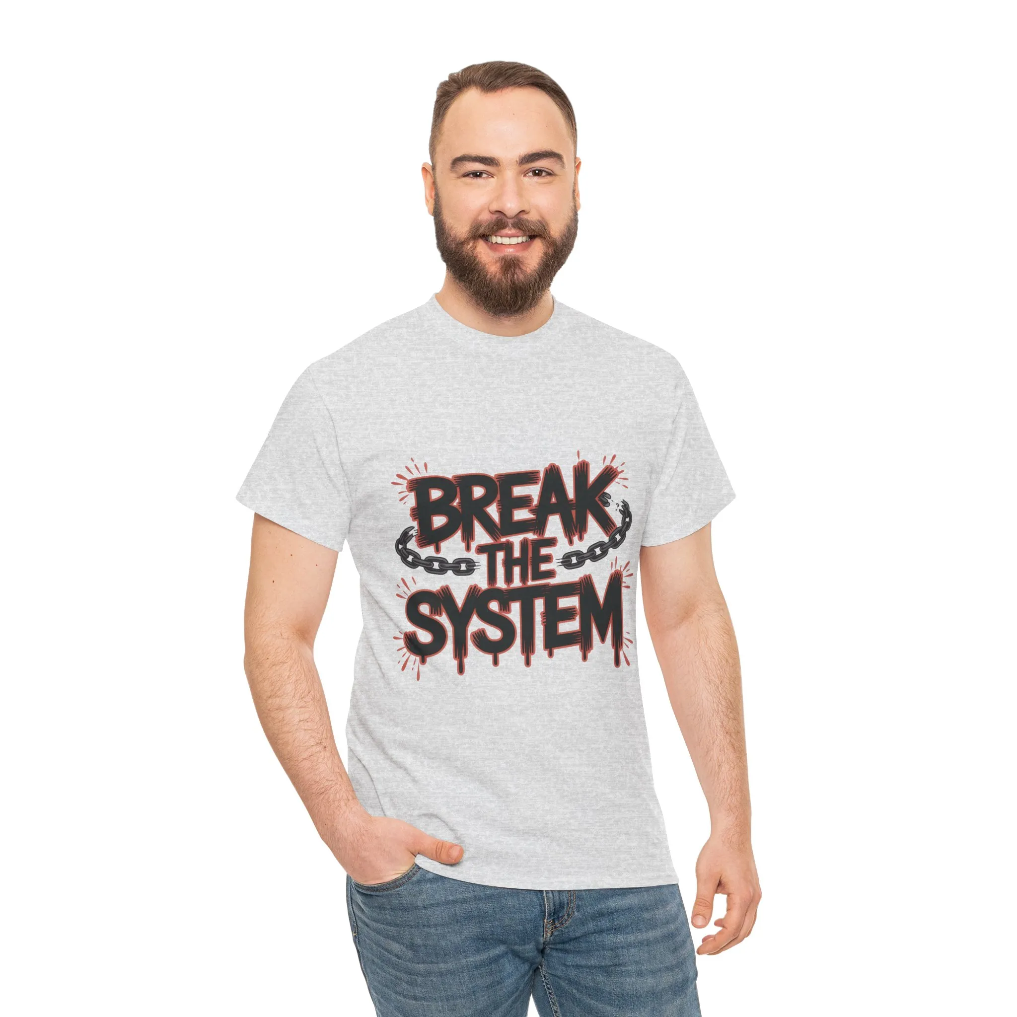 Men's Graphic Tee, Break the System Shirt, Streetwear Punk T-Shirt, Activist Gift for Him - Image 5