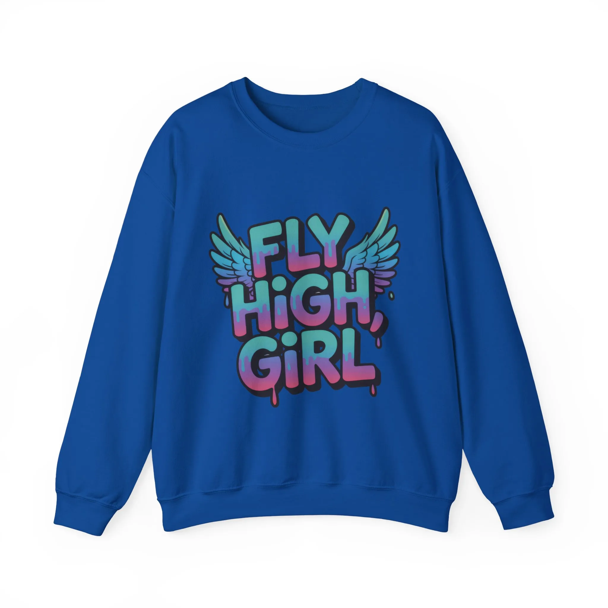 Women's Sweatshirt Fly High Girl, Graffiti Drip Angel Wings Streetwear Pullover Top - Image 16
