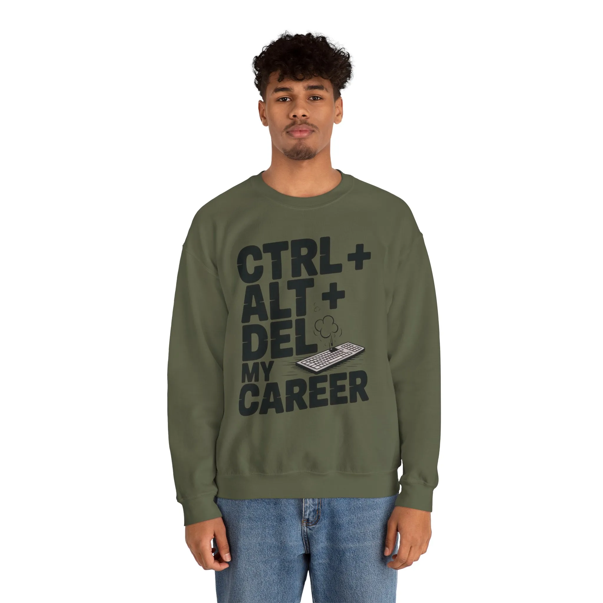 Ctrl Alt Del My Career Sweatshirt, Sarcastic Workwear Graphic Pullover, Funny Office Top, Men's Heavy Blend™ Crewneck Sweatshirt - Image 14