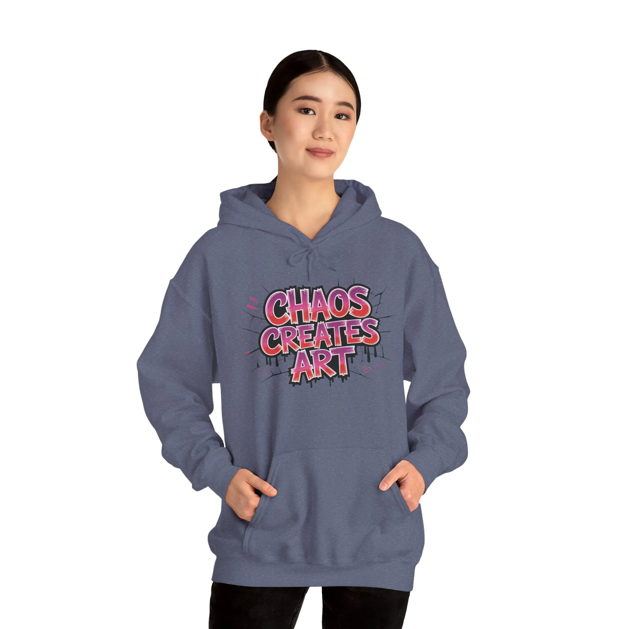 Women's Heavy Blend™ Hooded Sweatshirt, Chaos Creates Art Graffiti Hoodie Womens Streetwear - Image 23