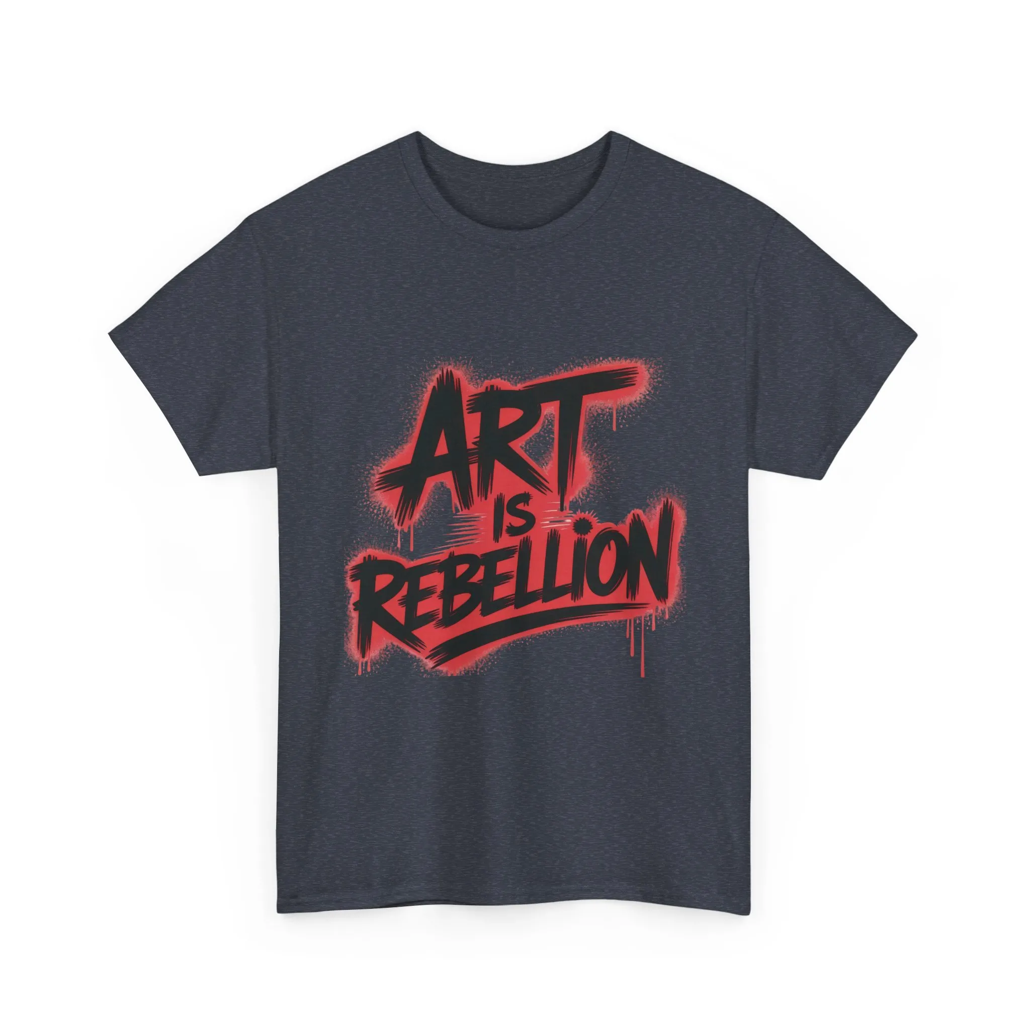 Men's Heavy Cotton Tee, Art Is Rebellion Men's T-Shirt, Graffiti Street Art Graphic Tee, Urban Skate Punk Style Shirt - Image 22