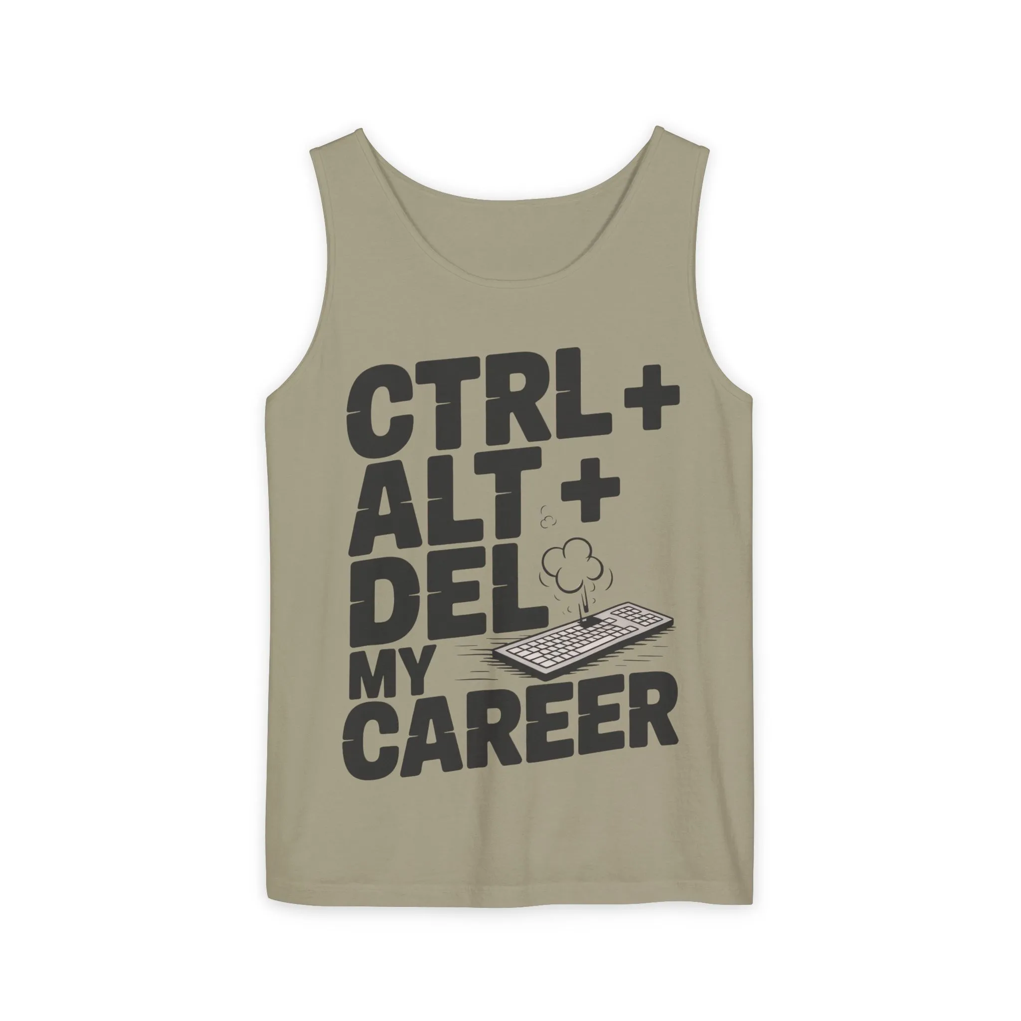 Ctrl Alt Del My Career Men's Tank Top, Funny Geek Sarcastic Office Humor Summer Shirt - Image 3