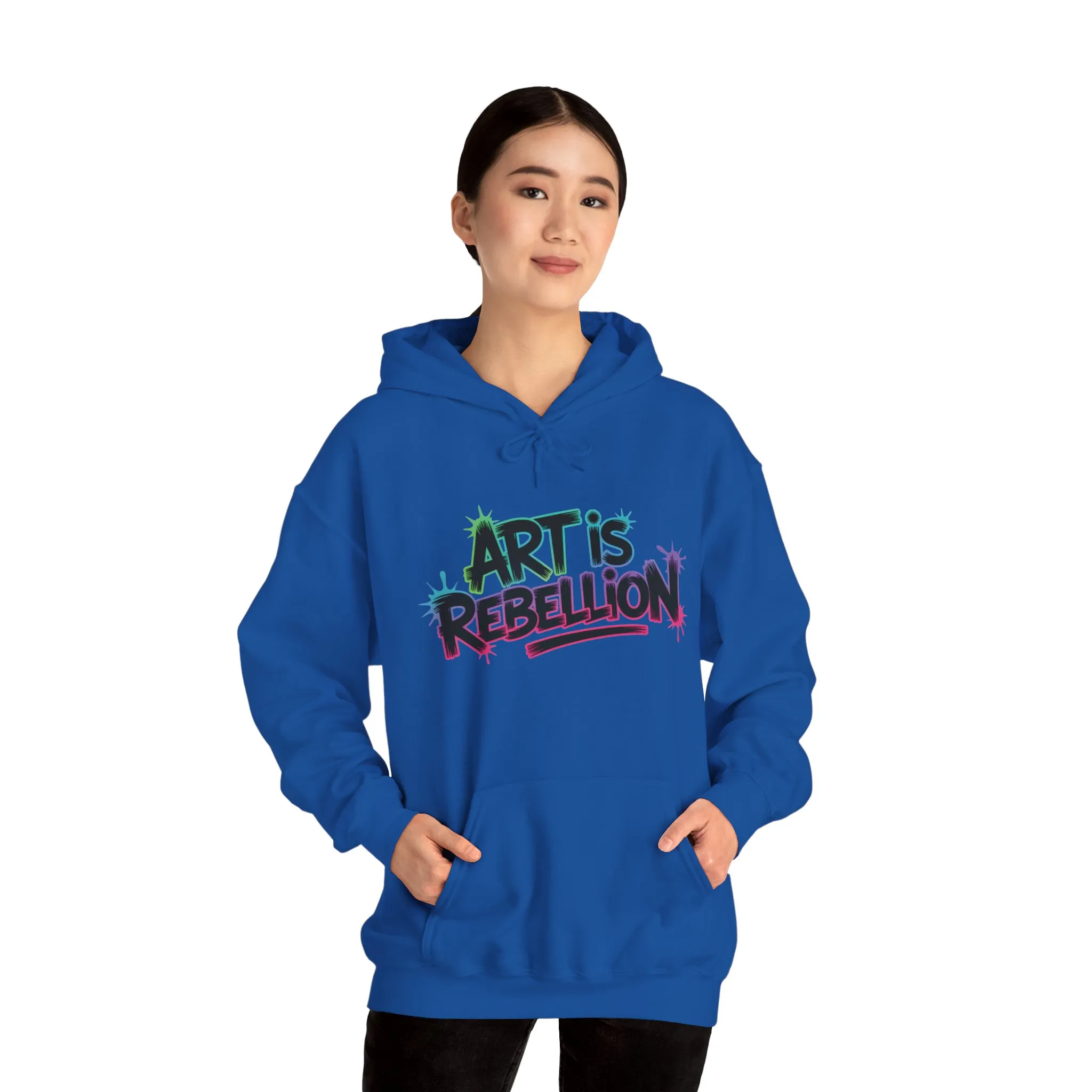 Art Is Rebellion Hoodie, Women's Graffiti Street Art Hooded Sweatshirt, Rebel Graphic Statement Pullover, Heavy Blend™ Hooded Sweatshirt