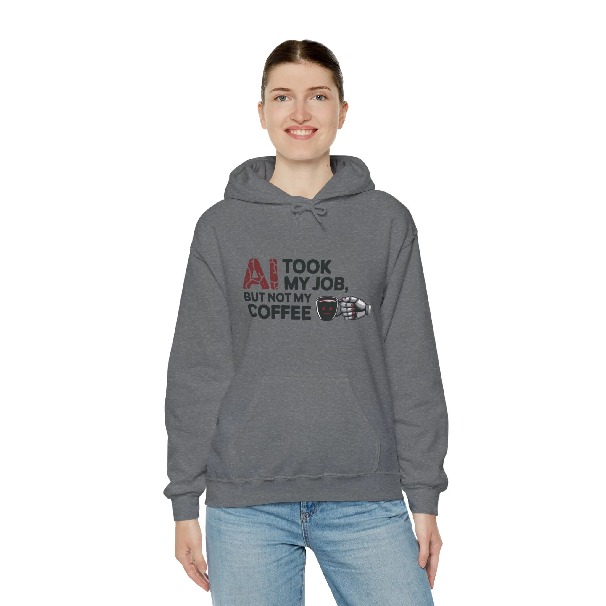 Women's AI Coffee Hoodie, Funny Robot Humor Pullover, Geek Job Joke Sweatshirt Gift, Sarcastic Work Shirt, Office Humor - Image 16