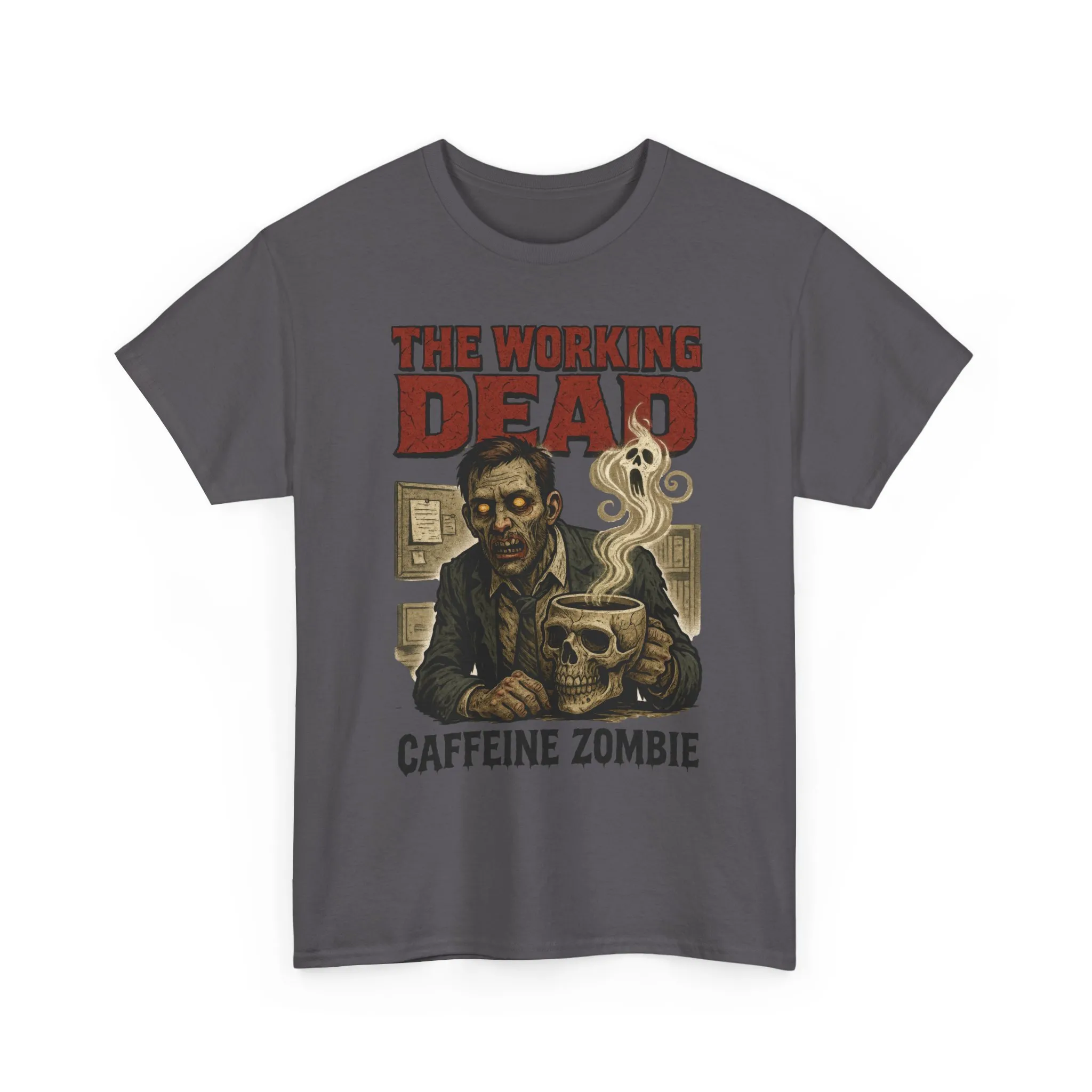 The Working Dead Men's Funny Zombie Work T-Shirt, Office Humor Tee, Halloween Office Tee, Coffee Zombie Shirt - Image 23
