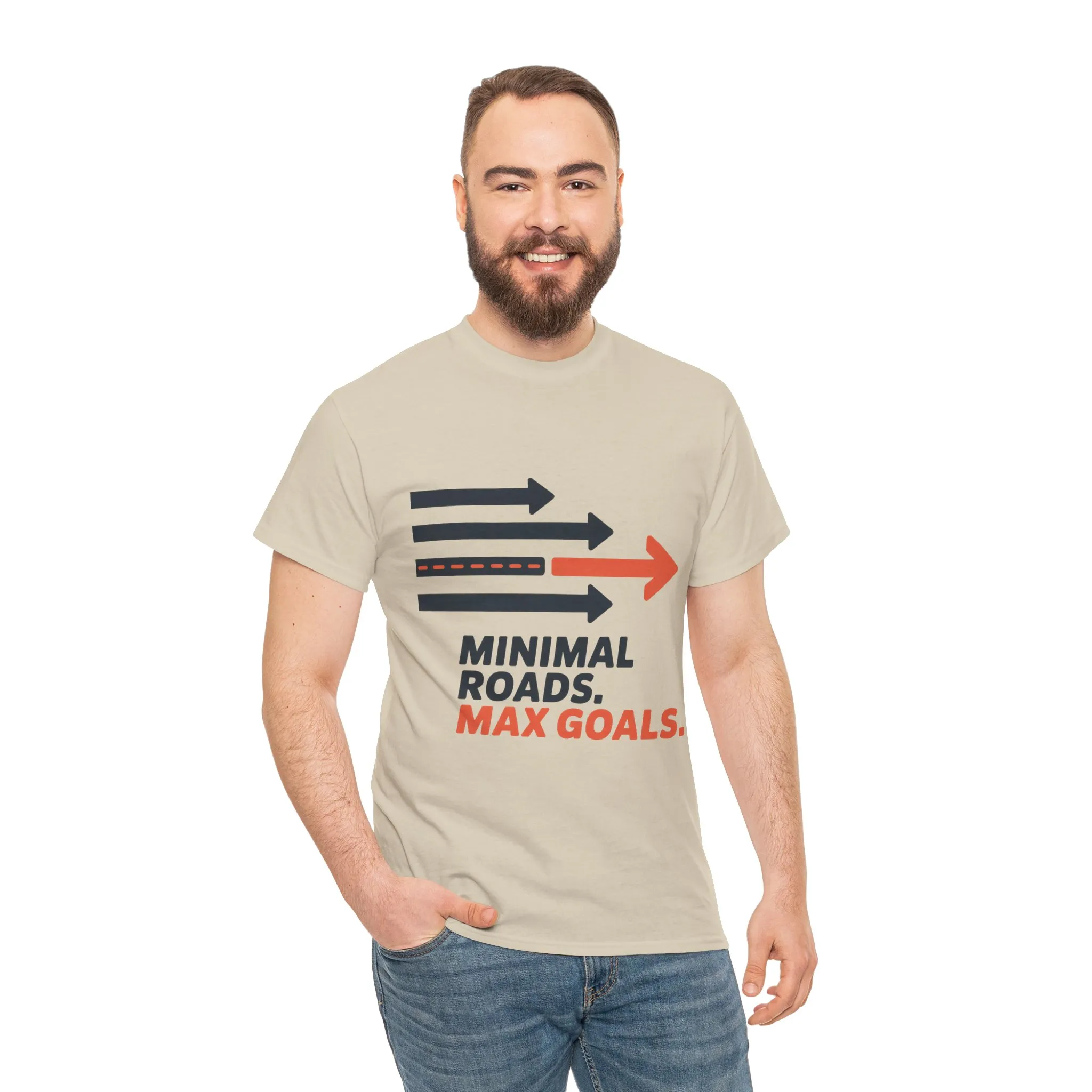 Minimal Roads Max Goals Motivational Mens T-Shirt, Urban Style Graphic Tee - Image 5