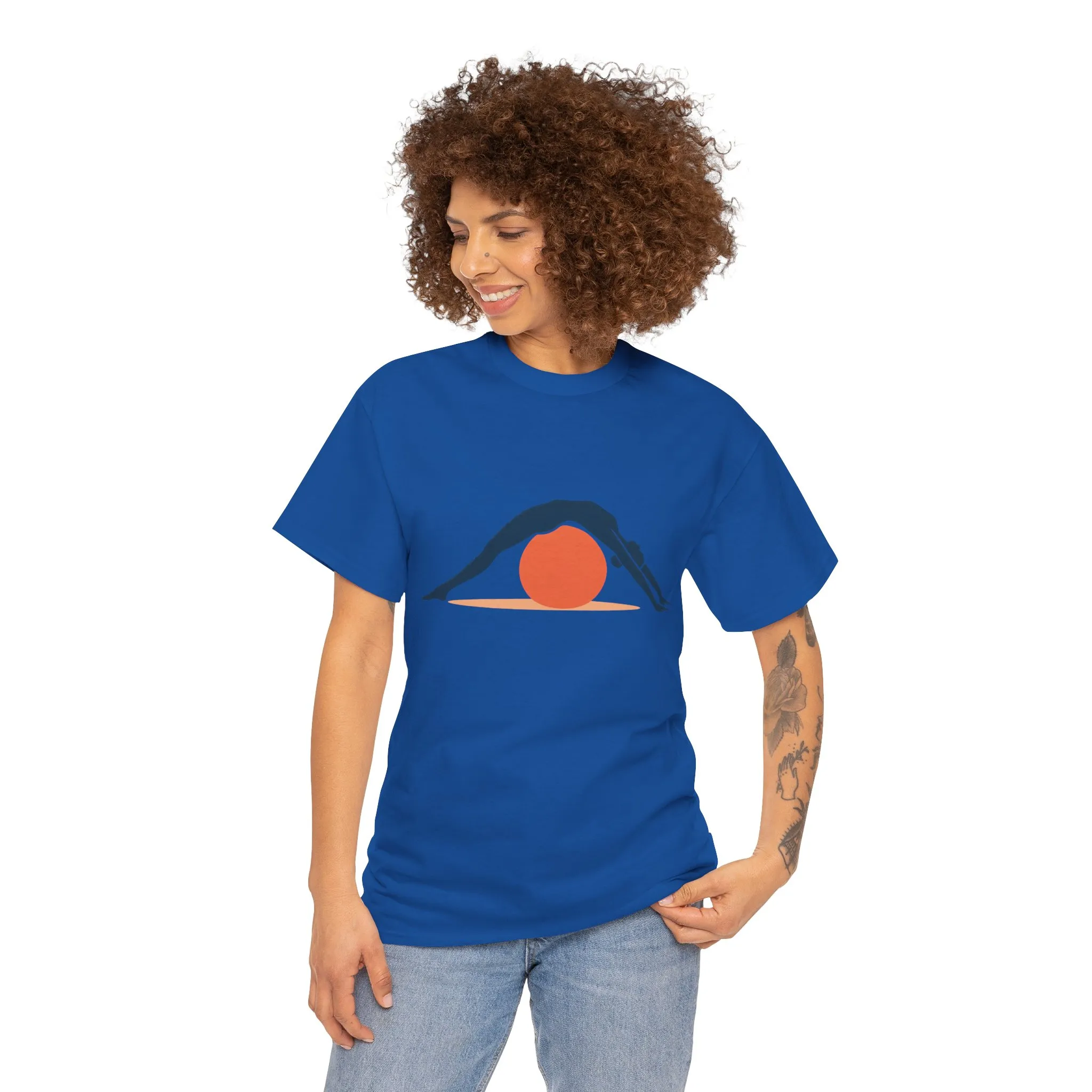 Womens Heavy Cotton Tee, Womens Pilates T-Shirt, Yoga Fitness Graphic Tee, Workout Gym Activewear Top - Image 17