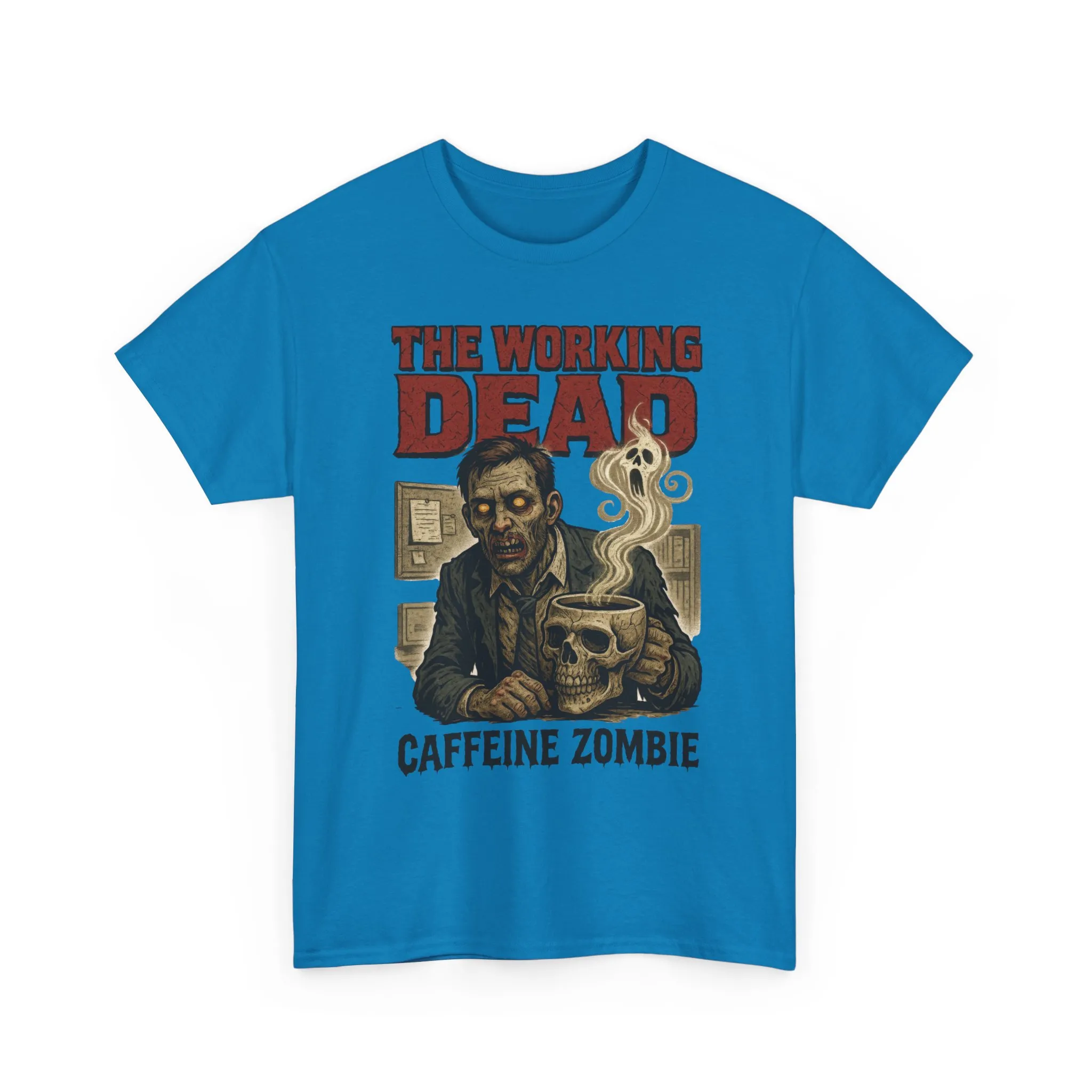 The Working Dead Men's Funny Zombie Work T-Shirt, Office Humor Tee, Halloween Office Tee, Coffee Zombie Shirt - Image 20
