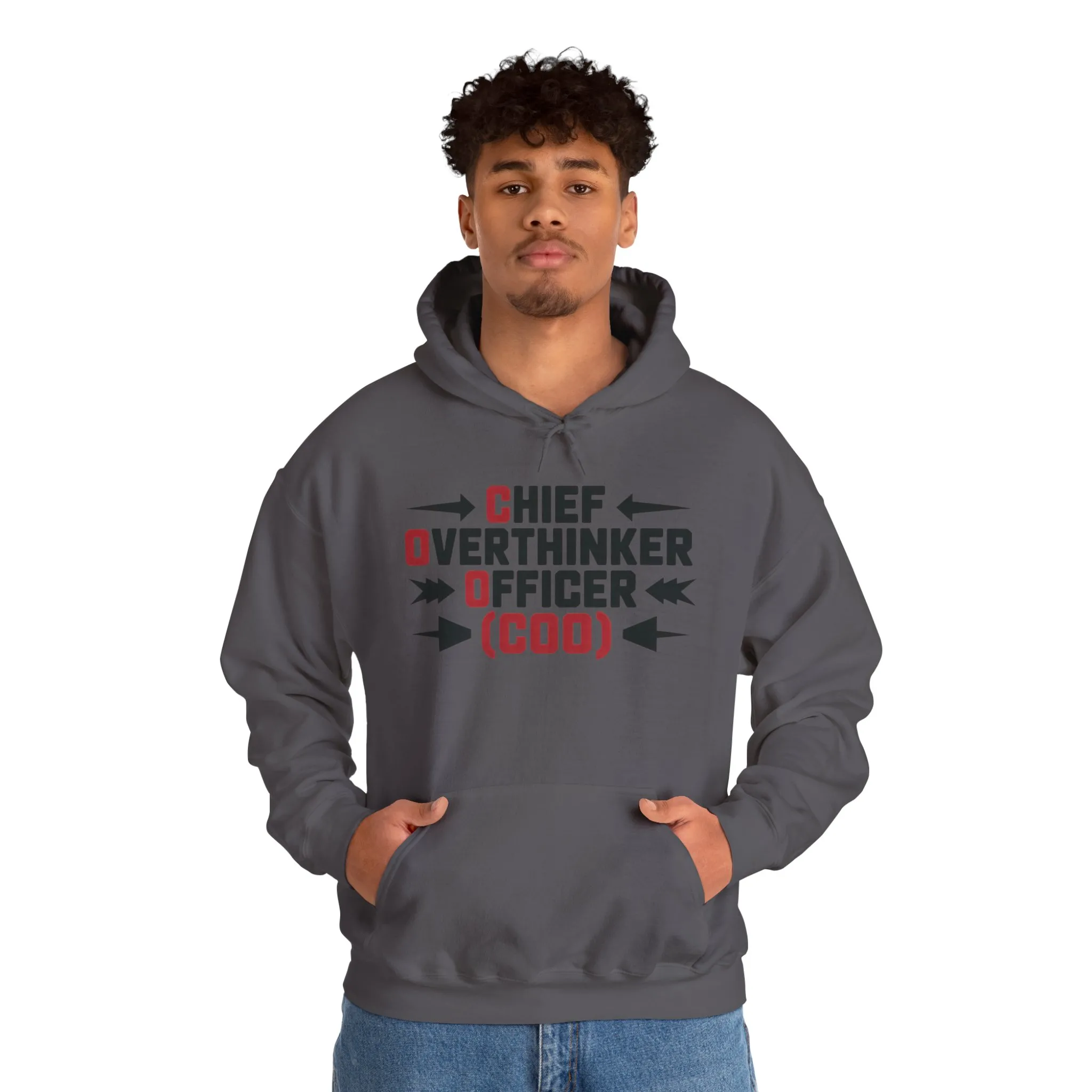 Chief Overthinker Officer Men's Hoodie, Funny COO Graphic Pullover, Sarcastic Office Humor Gift, Men's Heavy Blend™ Hooded Sweatshirt - Image 27
