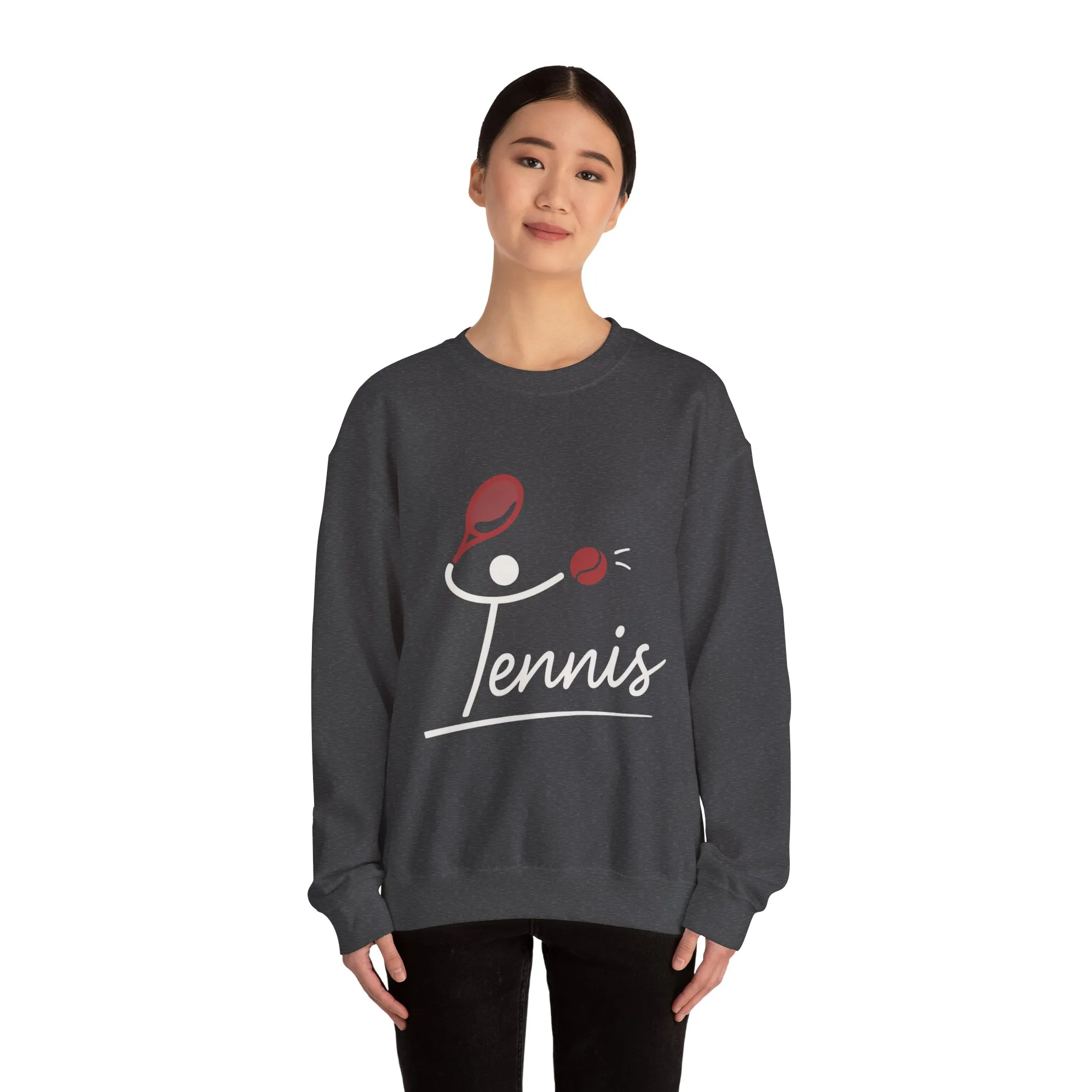 Womens Heavy Blend™ Crewneck Sweatshirt, Womens Tennis Sweatshirt, Cute Sports Graphic Pullover, Workout Gym Activewear Top - Image 14