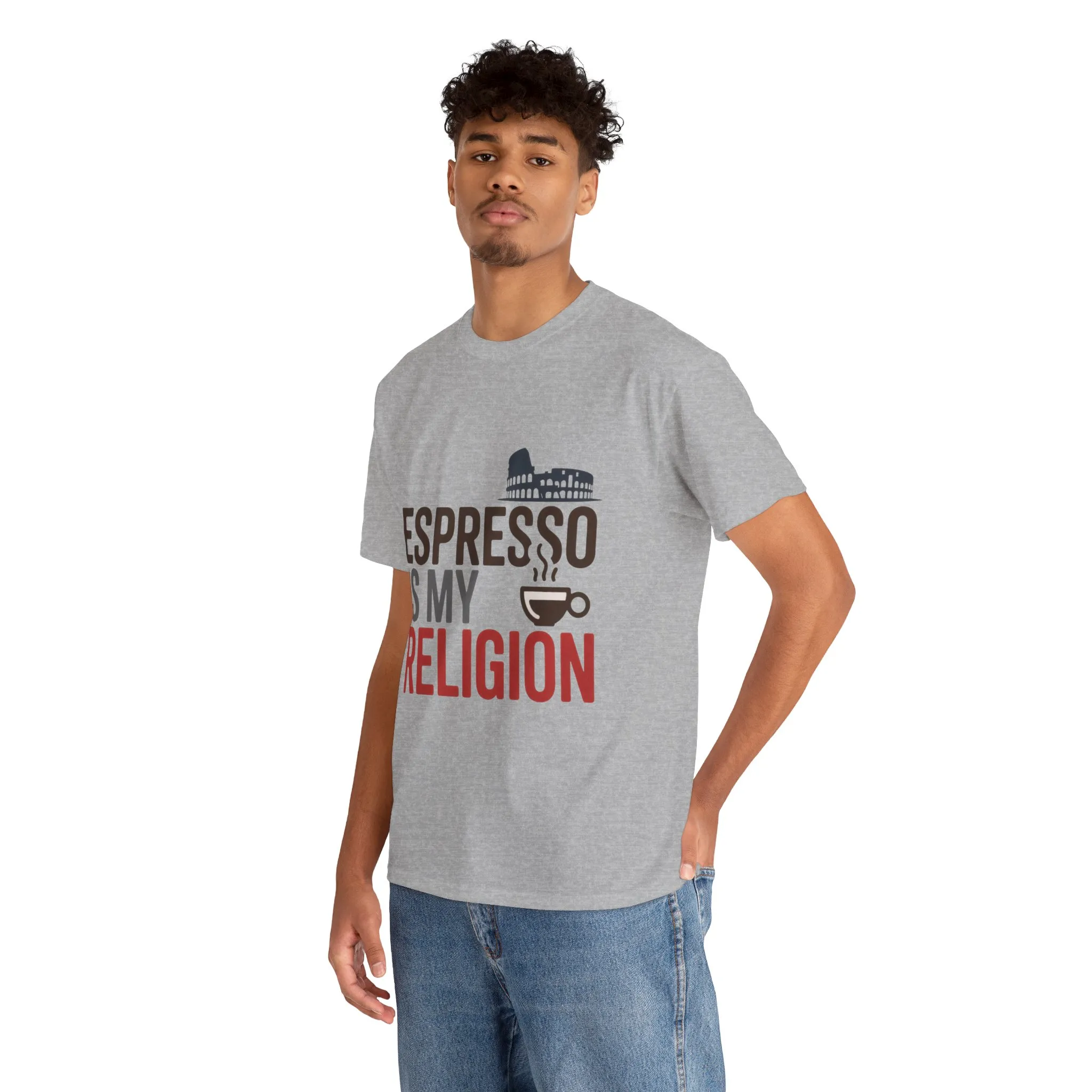 Espresso Is My Religion Coffee Rome Graphic Mens T-Shirt, Coffee Lover Gift - Image 12