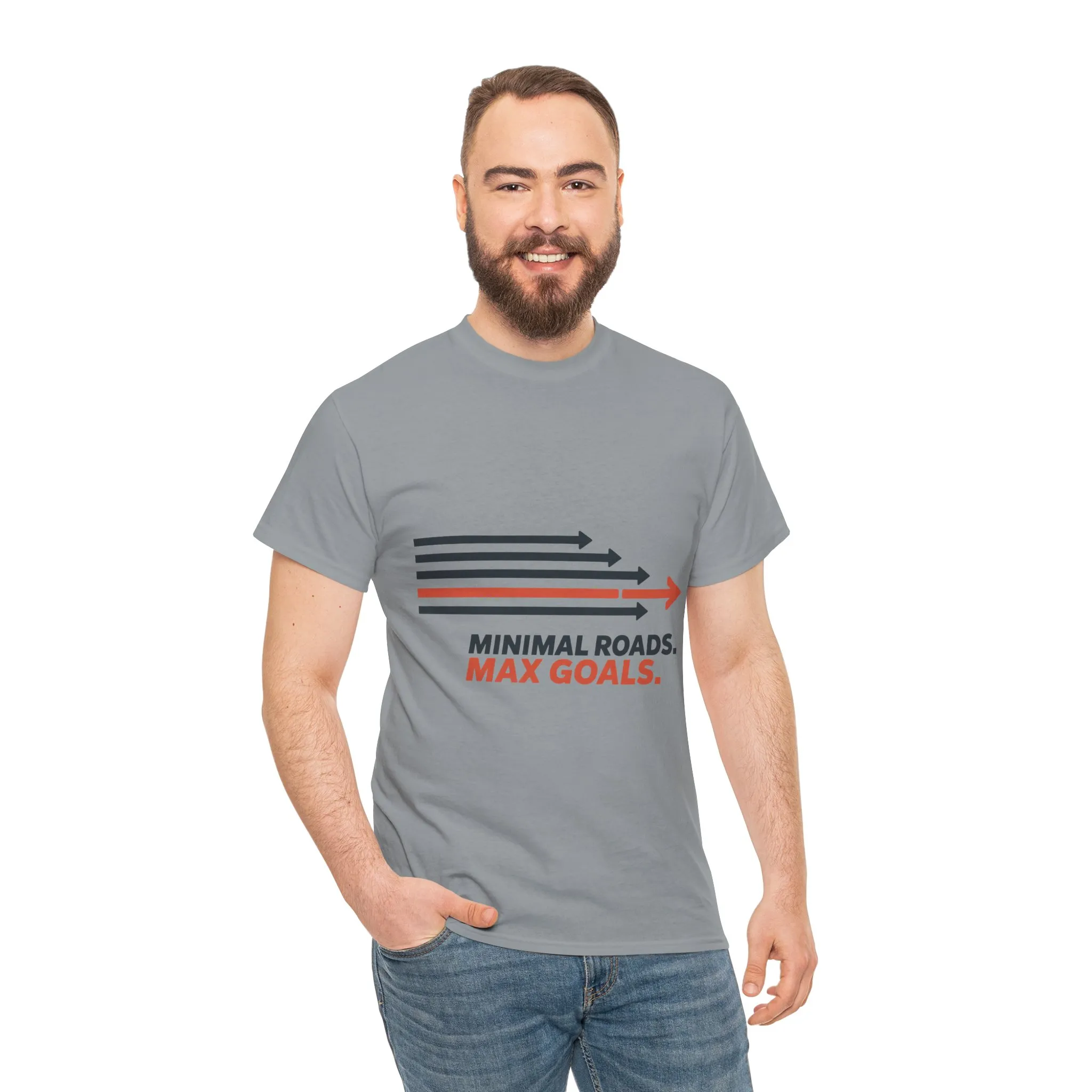 Minimal Roads Max Goals Motivational Mens T-Shirt, Urban Style Graphic Tee - Image 11
