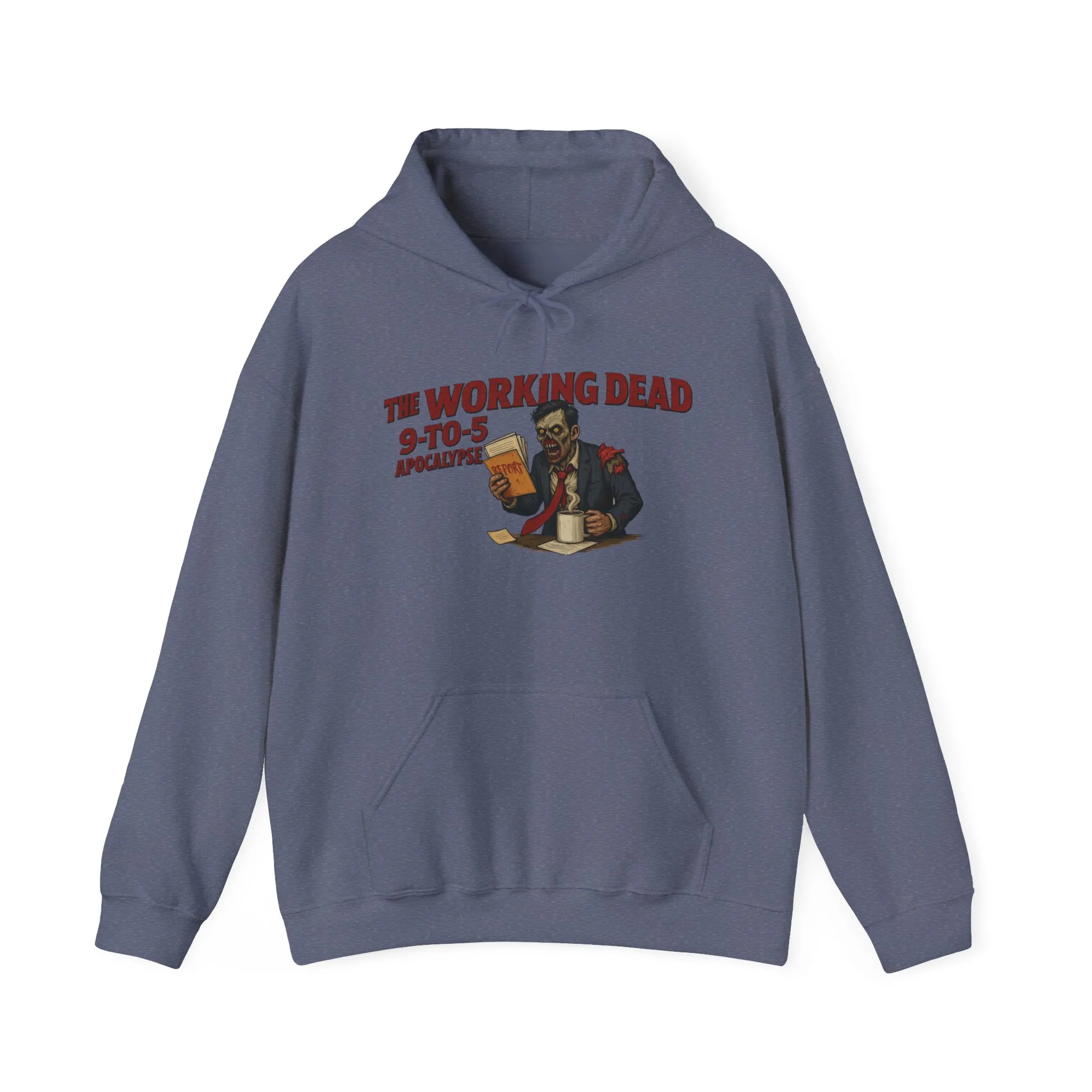 The Working Dead 9-to-5 Apocalypse Hoodie, Men's Horror Office Zombie Sweatshirt, Halloween Zombie Work Top - Image 33
