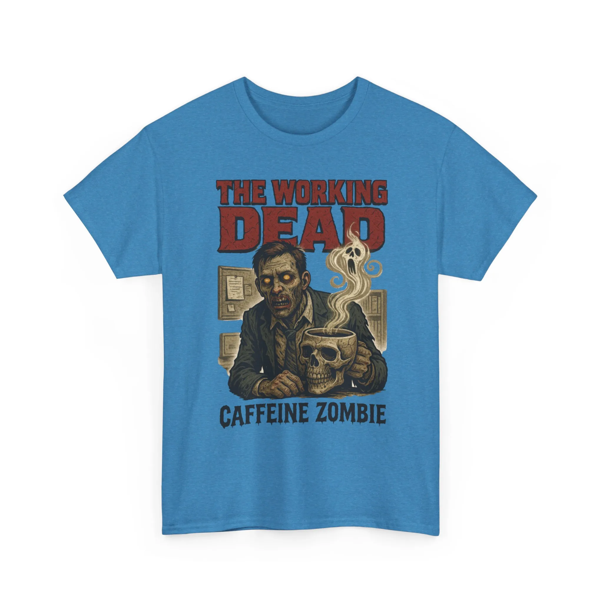 The Working Dead Men's Funny Zombie Work T-Shirt, Office Humor Tee, Halloween Office Tee, Coffee Zombie Shirt - Image 8