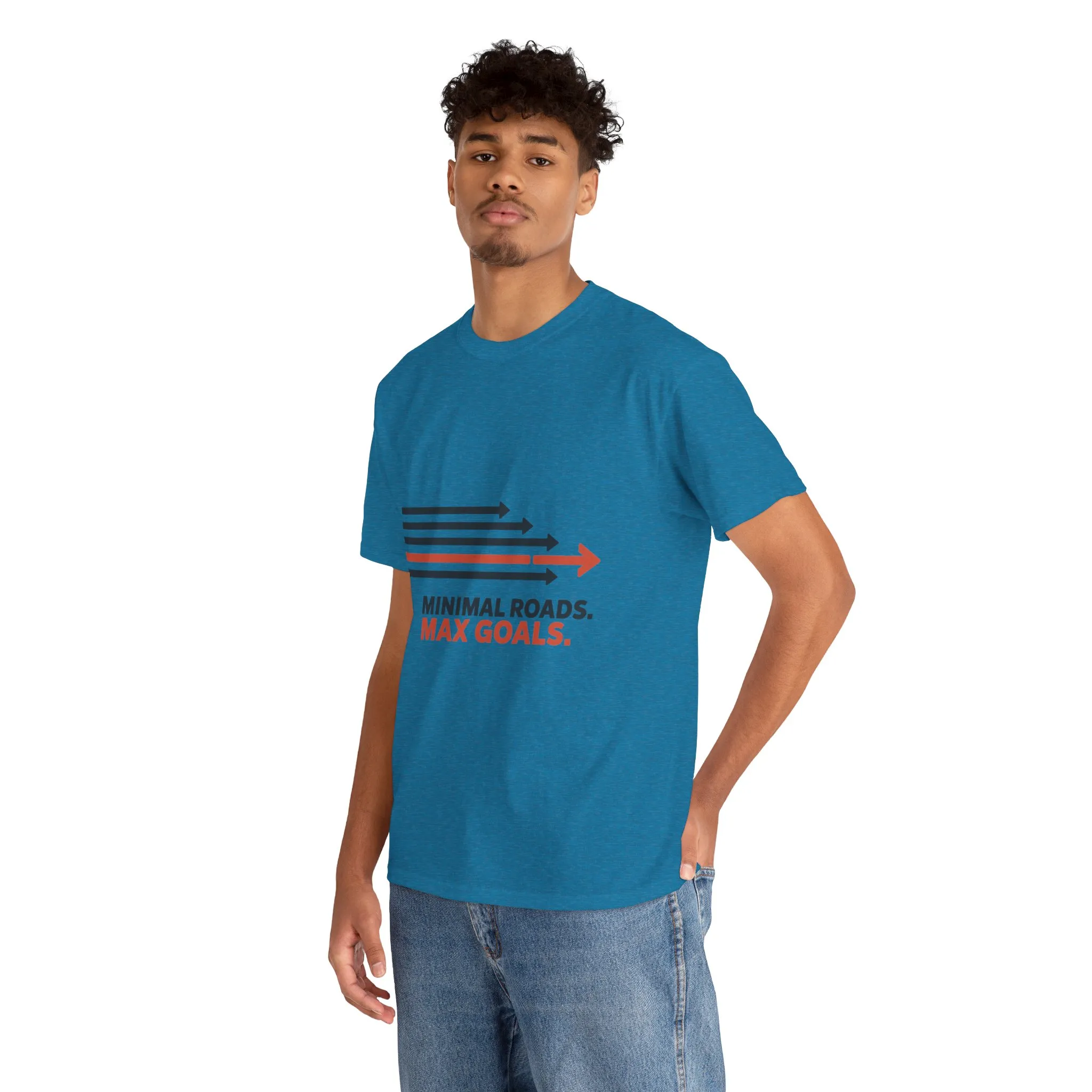 Minimal Roads Max Goals Motivational Mens T-Shirt, Urban Style Graphic Tee - Image 21