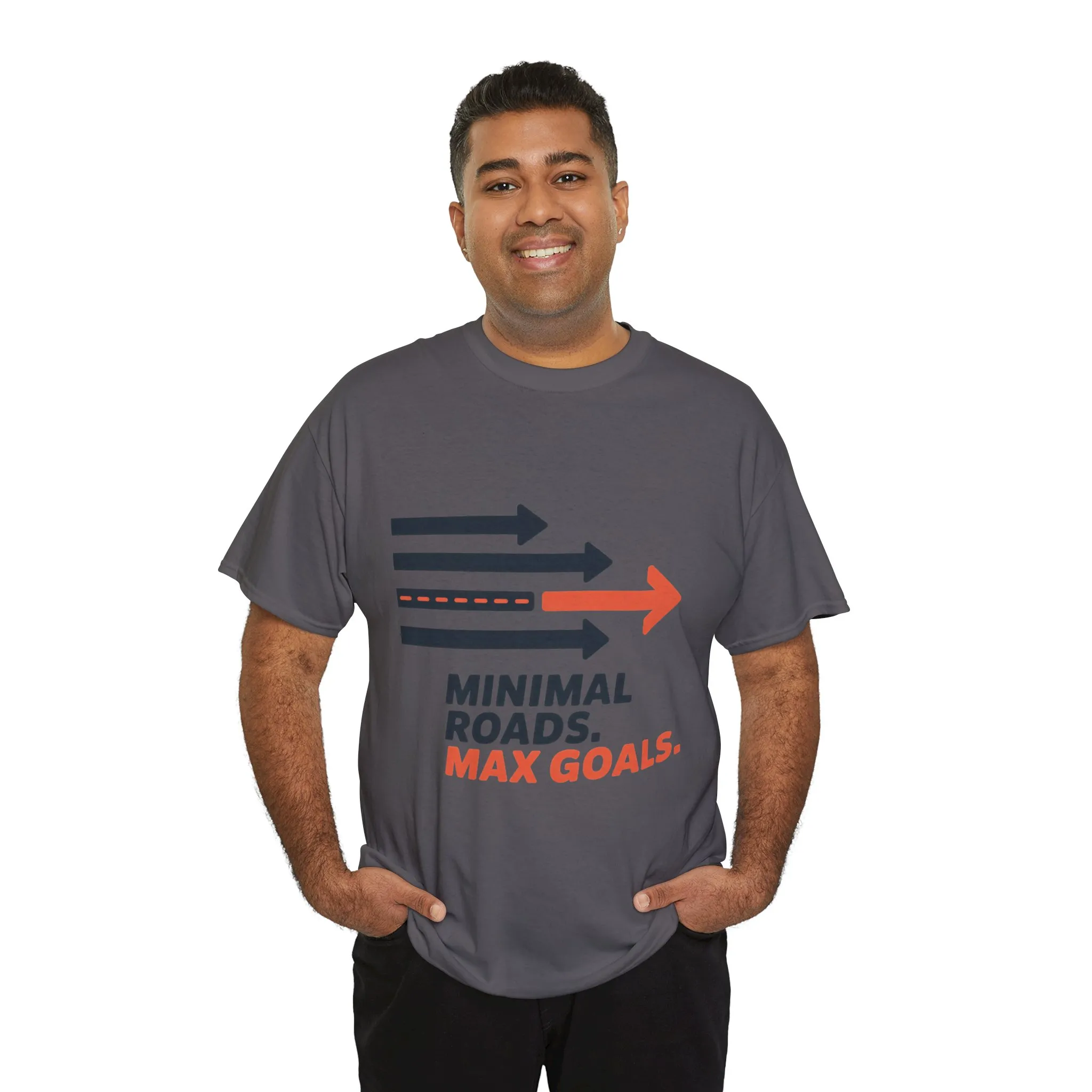 Minimal Roads Max Goals Motivational Mens T-Shirt, Urban Style Graphic Tee - Image 24
