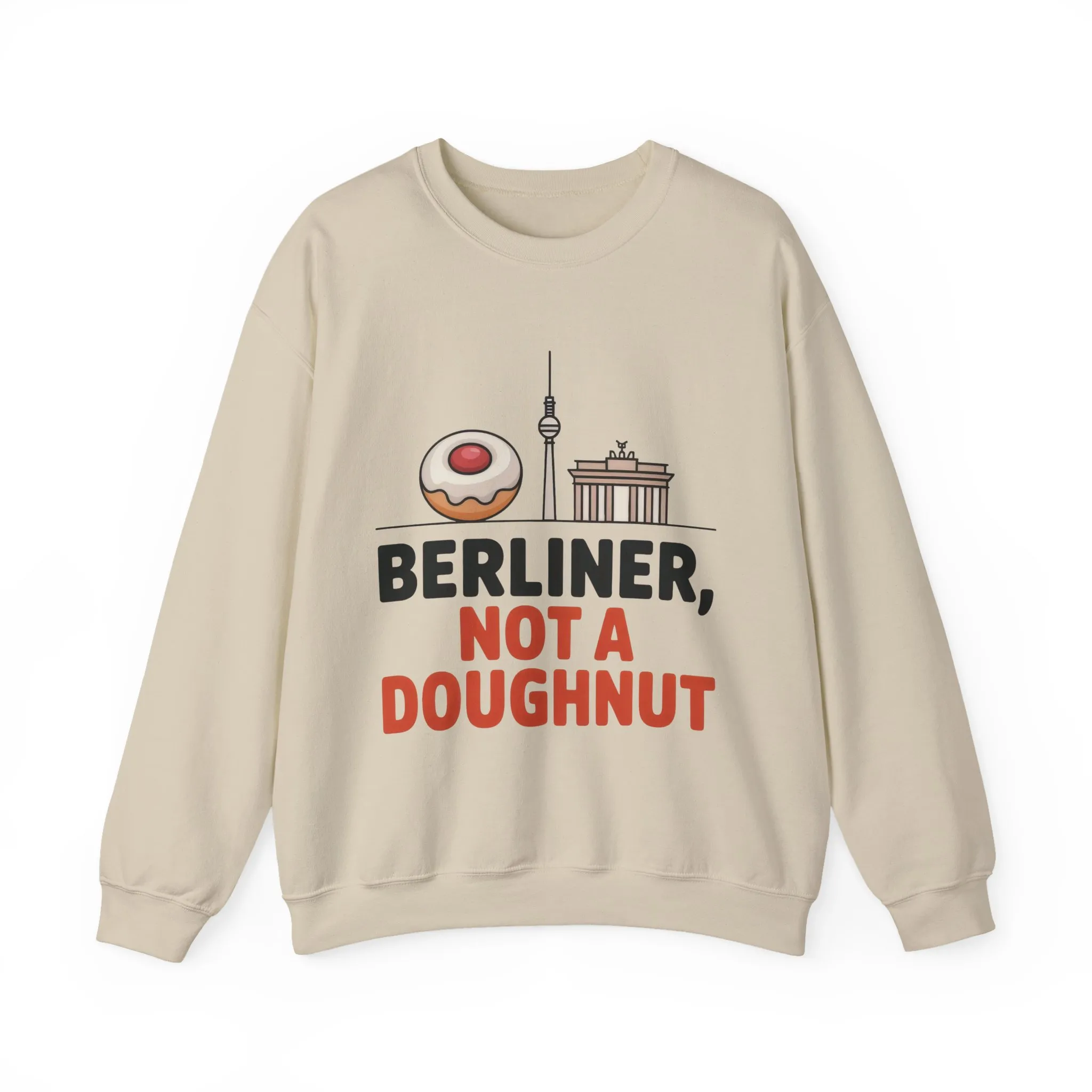 Mens Heavy Blend™ Crewneck Sweatshirt, Berliner Not a Doughnut Funny Berlin Mens Sweatshirt - Image 7