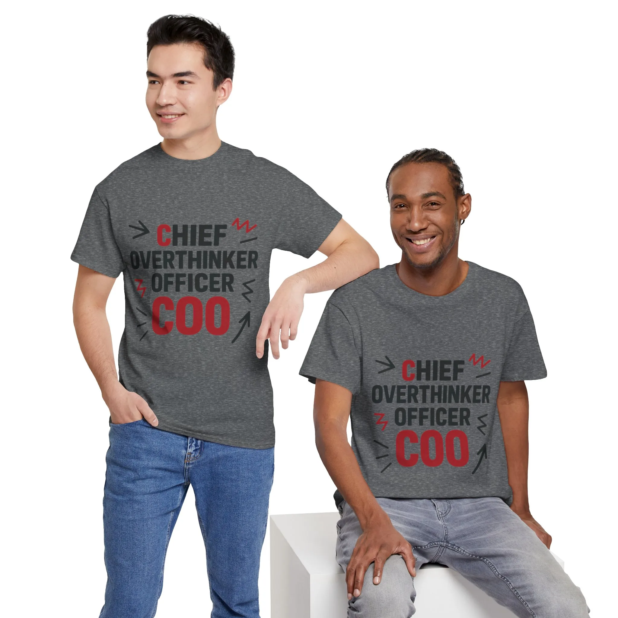Men's COO T-Shirt, Chief Overthinker Officer Funny Graphic Tee, Office Humor Shirt for Him - Image 14