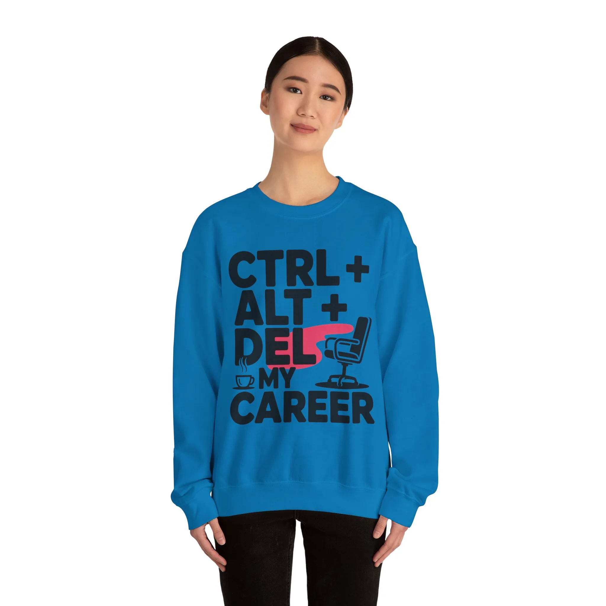 Ctrl Alt Del My Career Sweatshirt, Sarcastic Workwear Graphic Pullover, Funny Office Top, Women's Heavy Blend⢠Crewneck Sweatshirt - Image 14