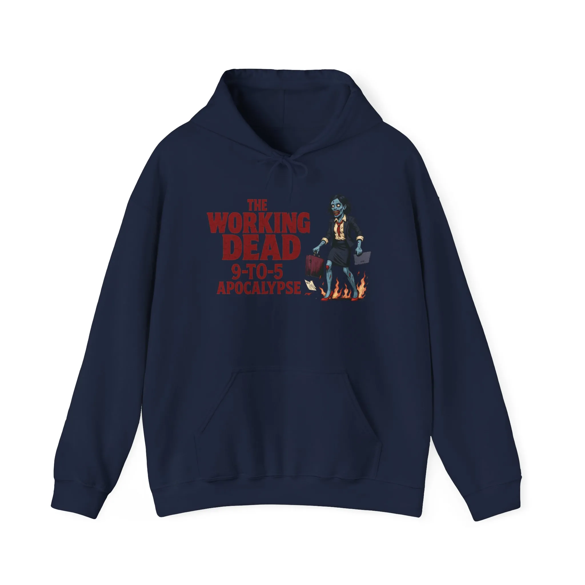 The Working Dead 9-to-5 Apocalypse Hoodie, Women's Horror Office Zombie Sweatshirt, Halloween Zombie Top, Halloween Work Top - Image 29