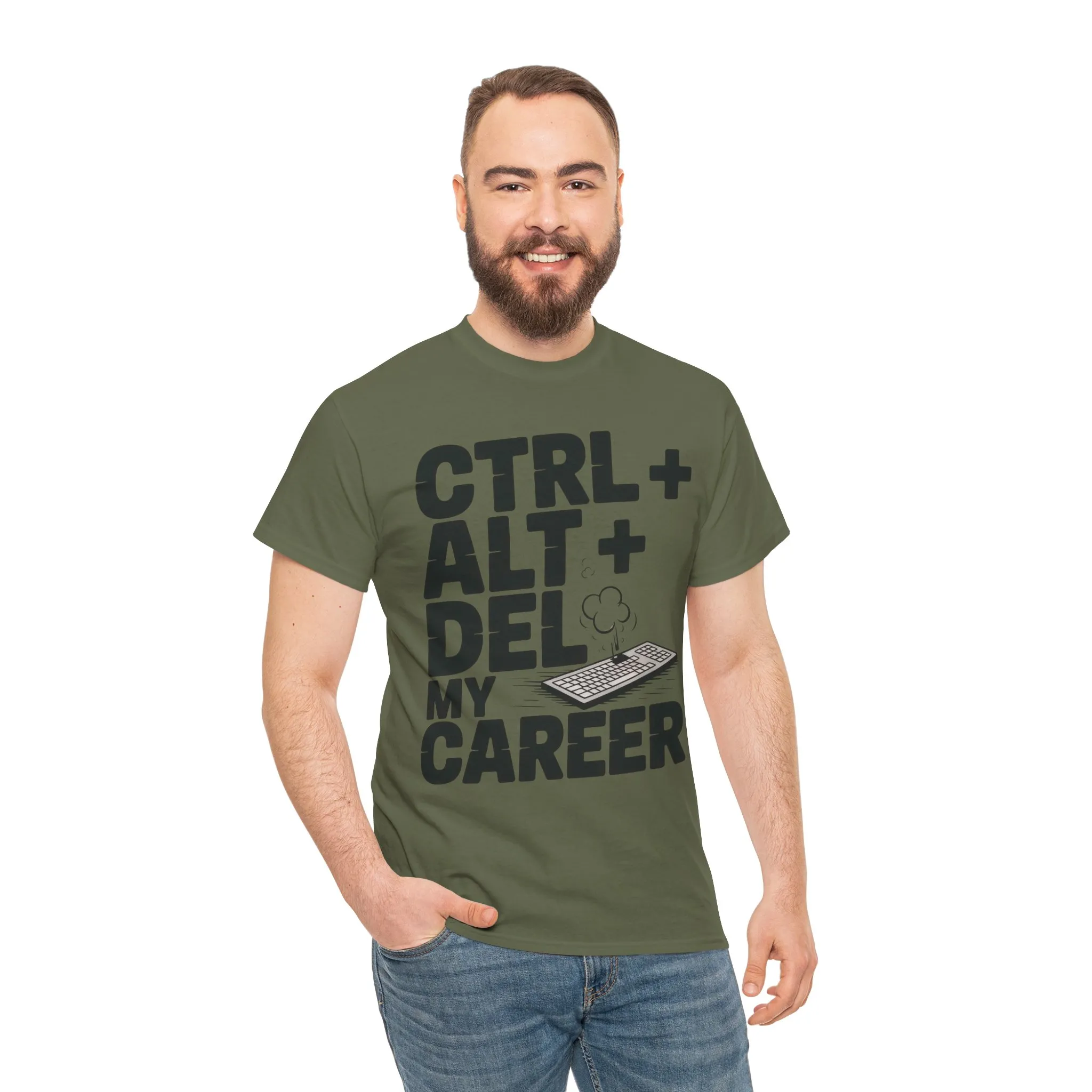 Men's Graphic Tee, Ctrl Alt Del My Career Shirt, Sarcastic Office Humor T-Shirt for Him - Image 11