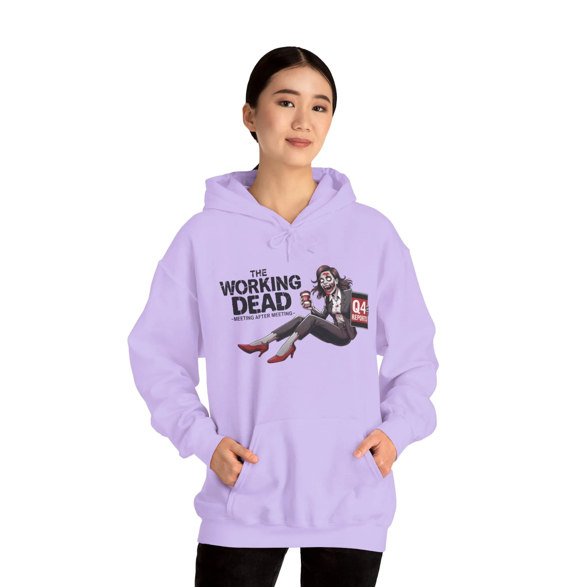 The Working Dead Women's Zombie Hoodie, Funny Office Meeting Sweatshirt, Halloween Zombie Top, Halloween Work Top - Image 31
