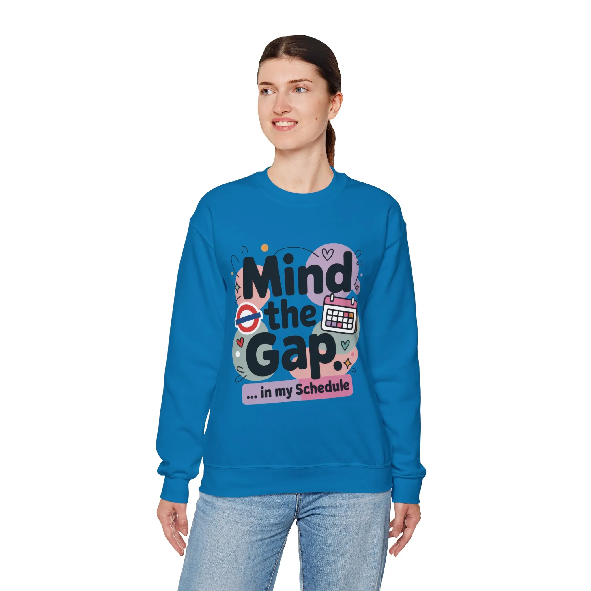 Funny Women's Sweatshirt, Mind The Gap, Office Humor Graphic Pullover - Image 15