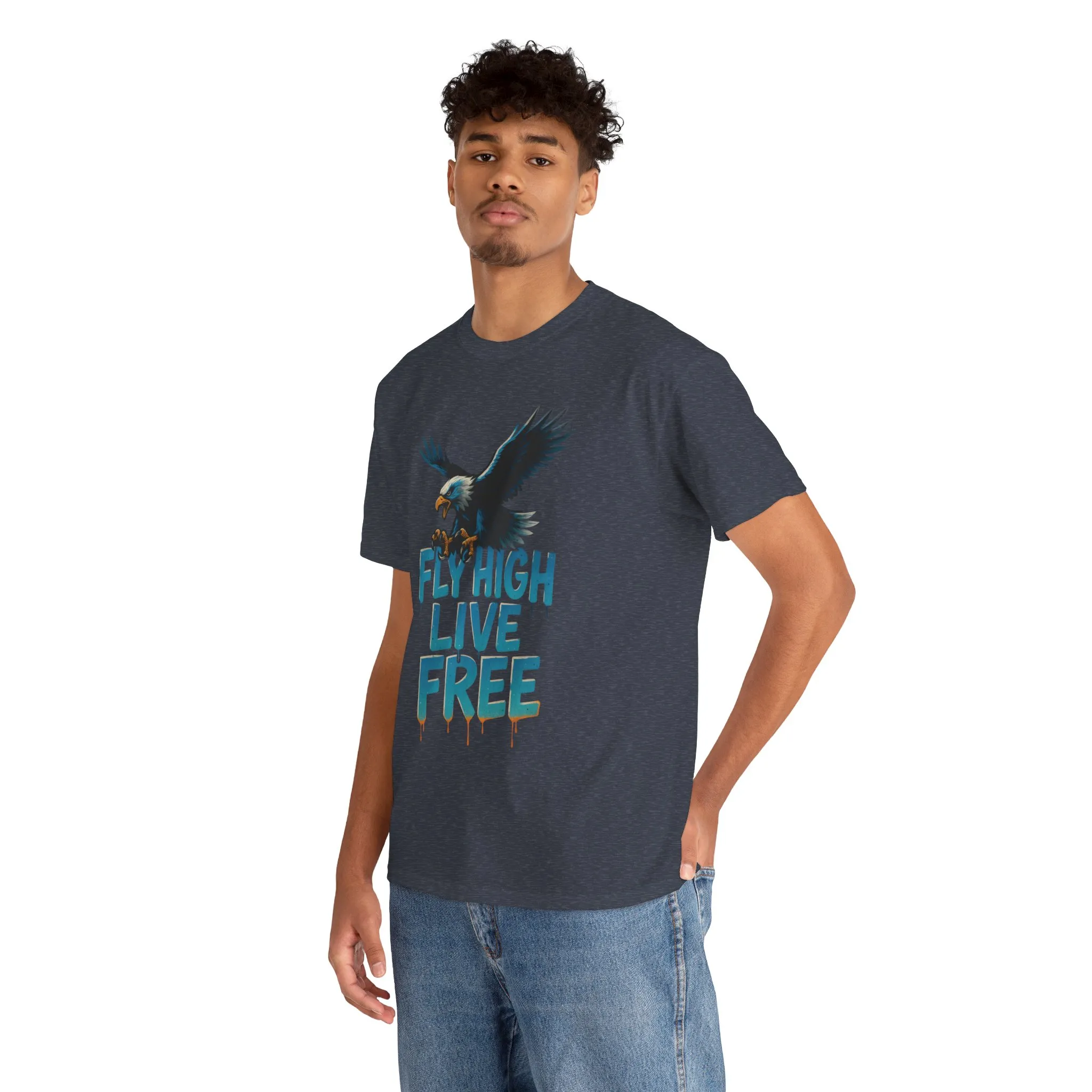 Fly High Live Free Eagle Graphic Mens T-Shirt, Eagle Tee, Fly Free Tee, Wild Flight - Image 27