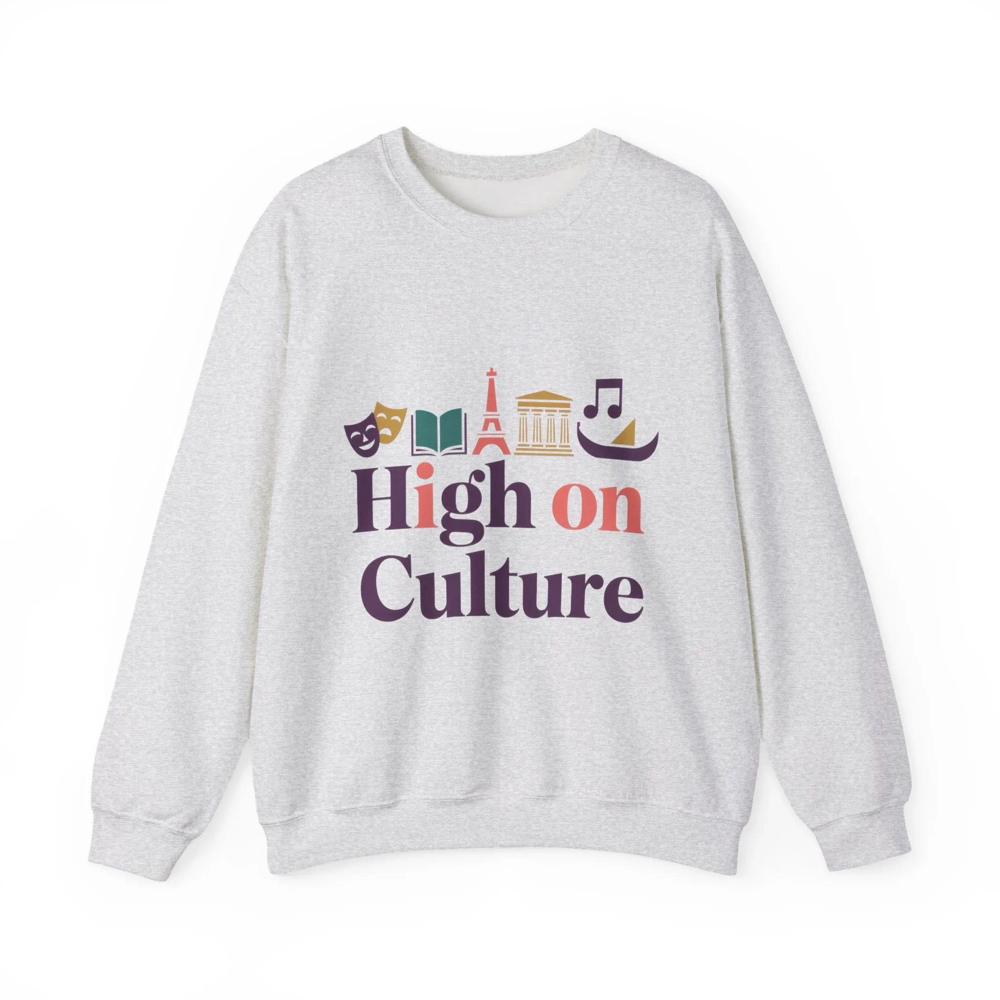 Womens Heavy Blend™ Crewneck Sweatshirt, High on Culture Womens Sweatshirt, Stylish Cultural Graphic Top - Image 4