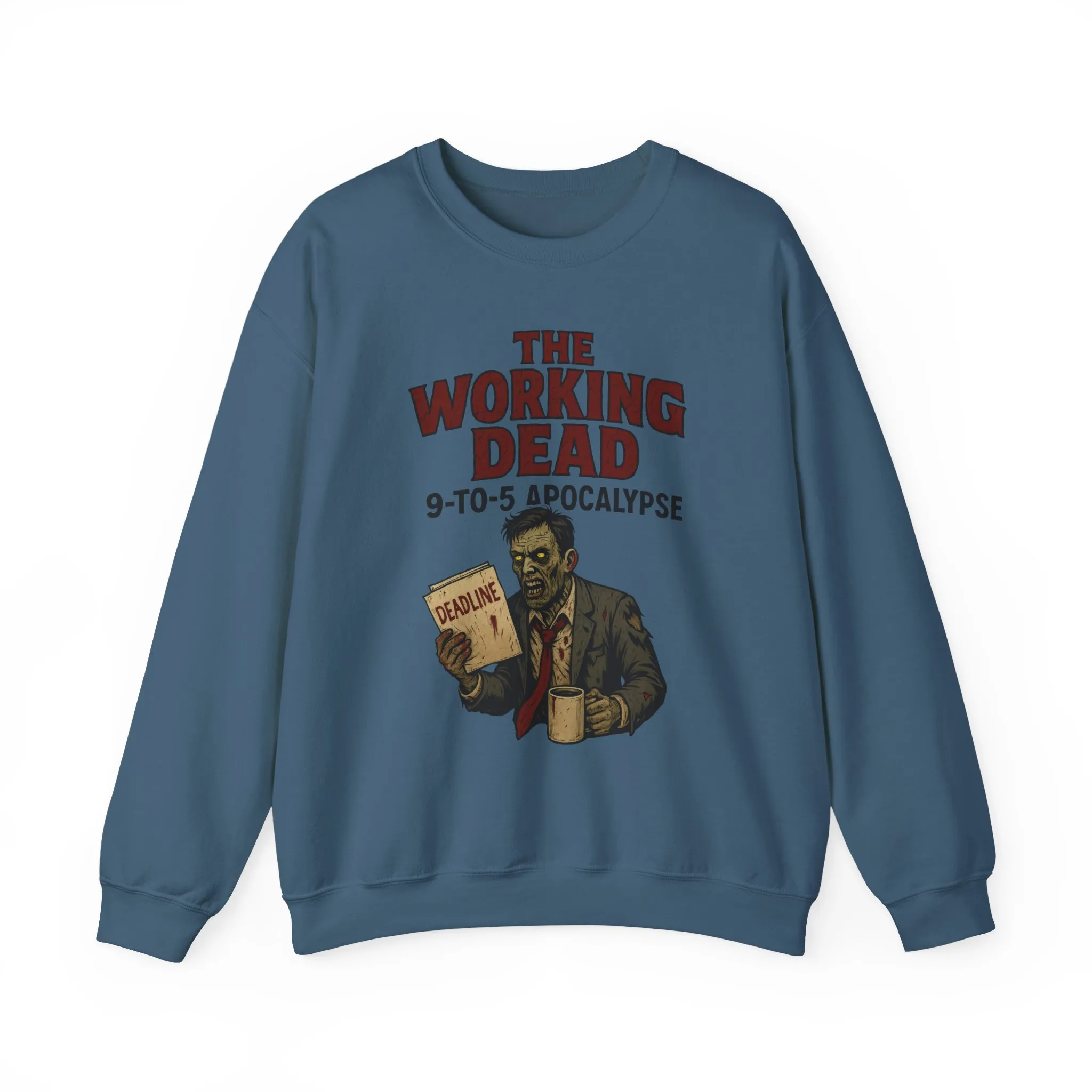 Men's The Working Dead 9-to-5 Apocalypse Sweatshirt, Funny Office Zombie Horror Pullover, Halloween Zombie Work Top - Image 19